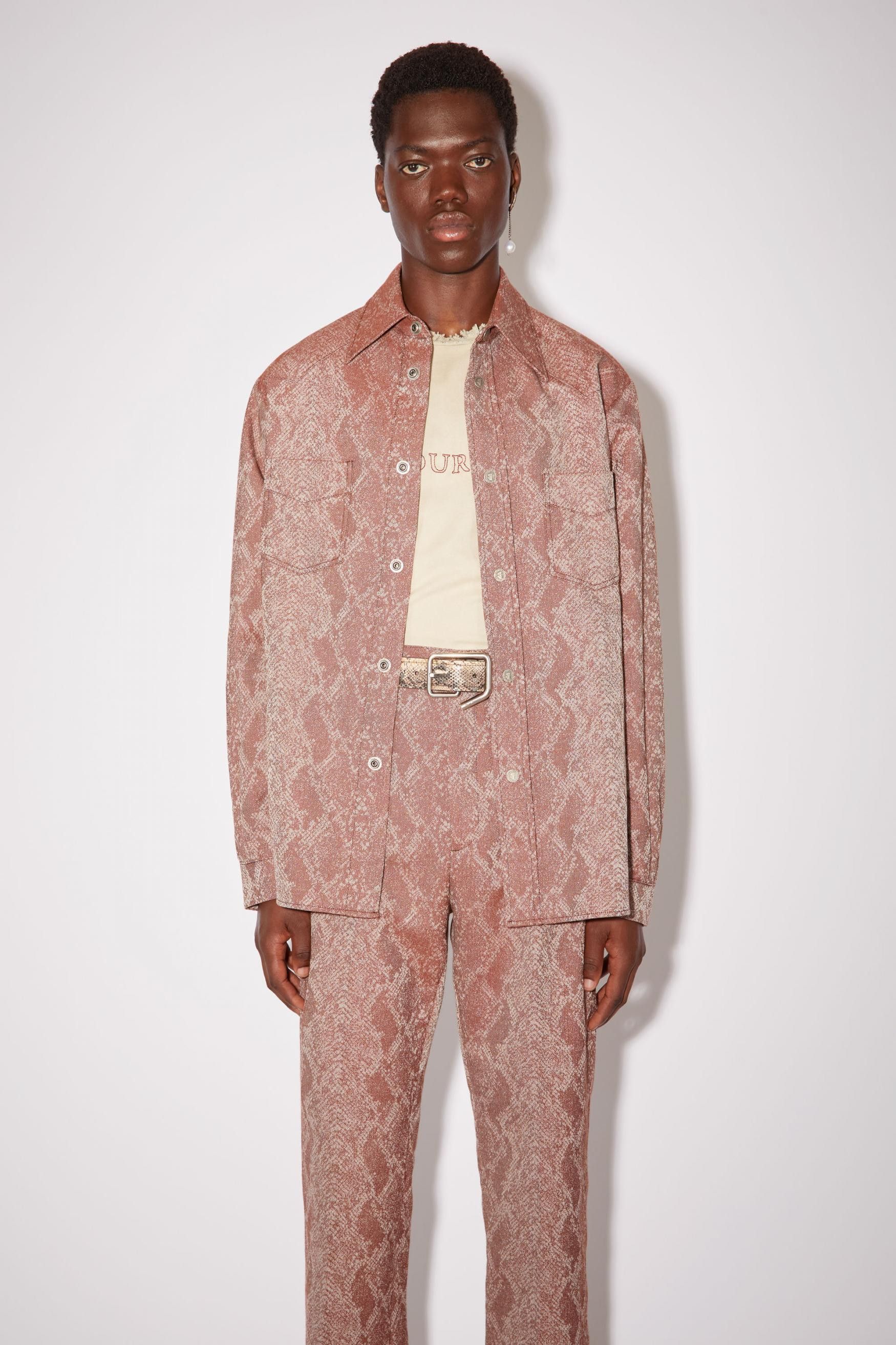 Acne Studios Acne Studios Python Print Shirt - Rust Red Size US M / EU 48-50 / 2 - 1 Thumbnail