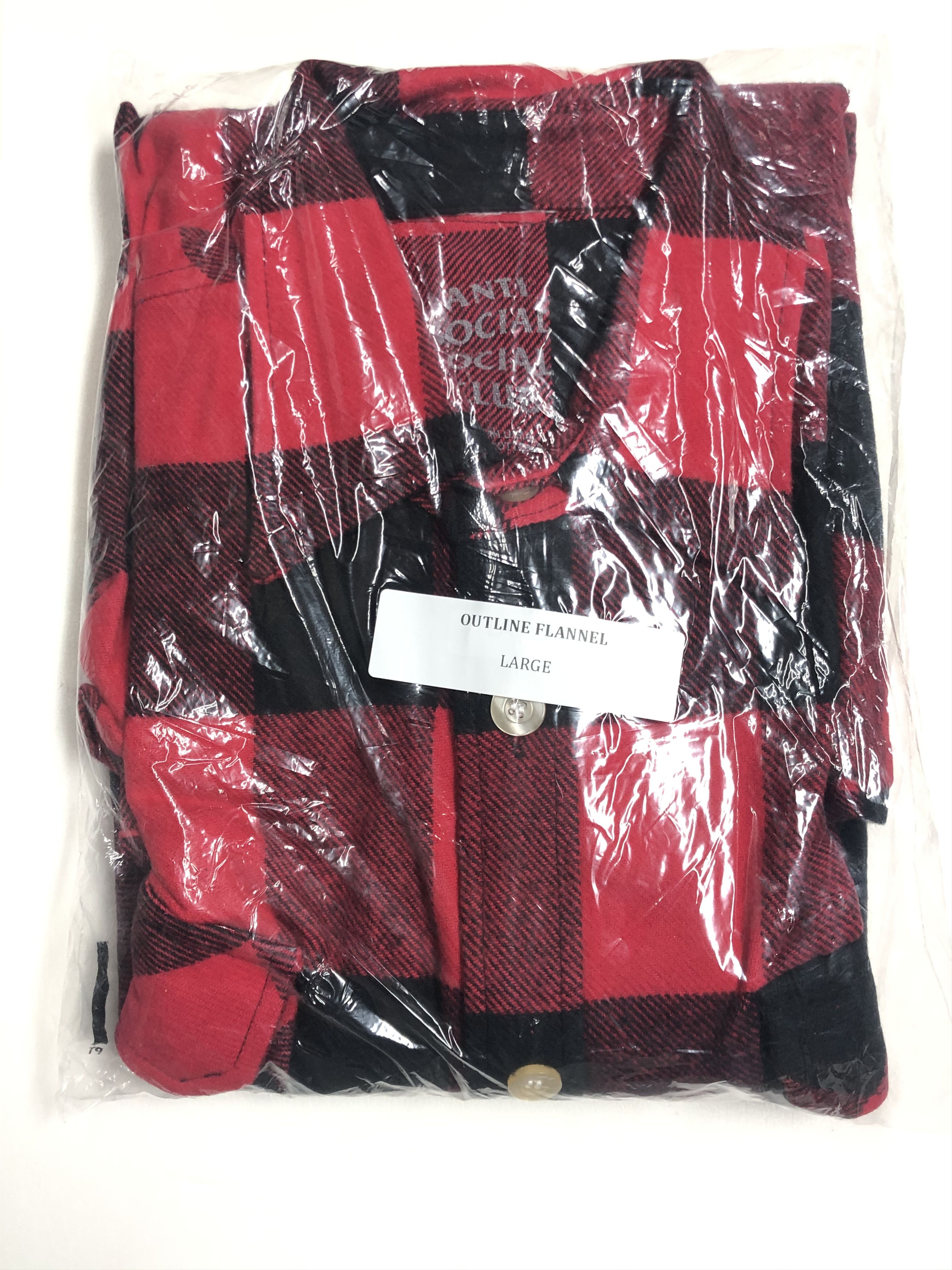 Anti Social Social Club DS ASSC White Outlined Logo Trip Red Flannel in hand BAPE Size US L / EU 52-54 / 3 - 2 Thumbnail