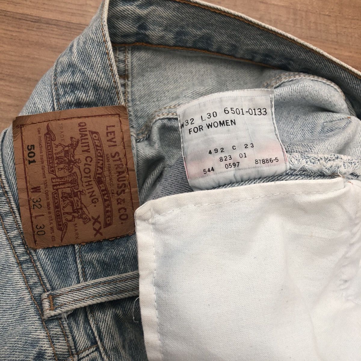 Levi's × Vintage Vintage Levi’s 501 Shorts Jeans Denim 31x14.5 Size 31" - 8 Thumbnail