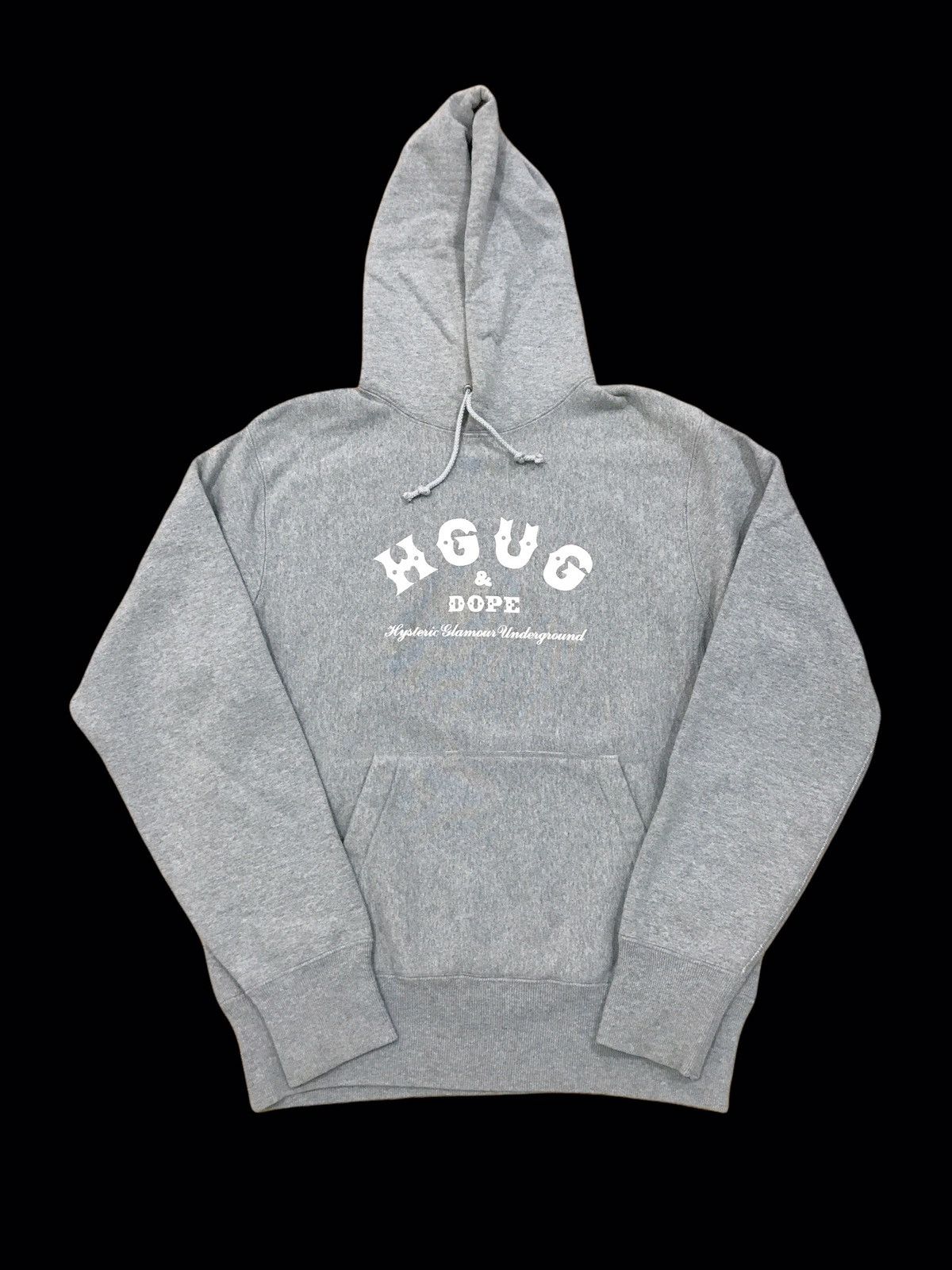image of Vintage Hysteric Glamour Cbgb Logo Hoodie Sweatshirt in Grey, Men's (Size Small)