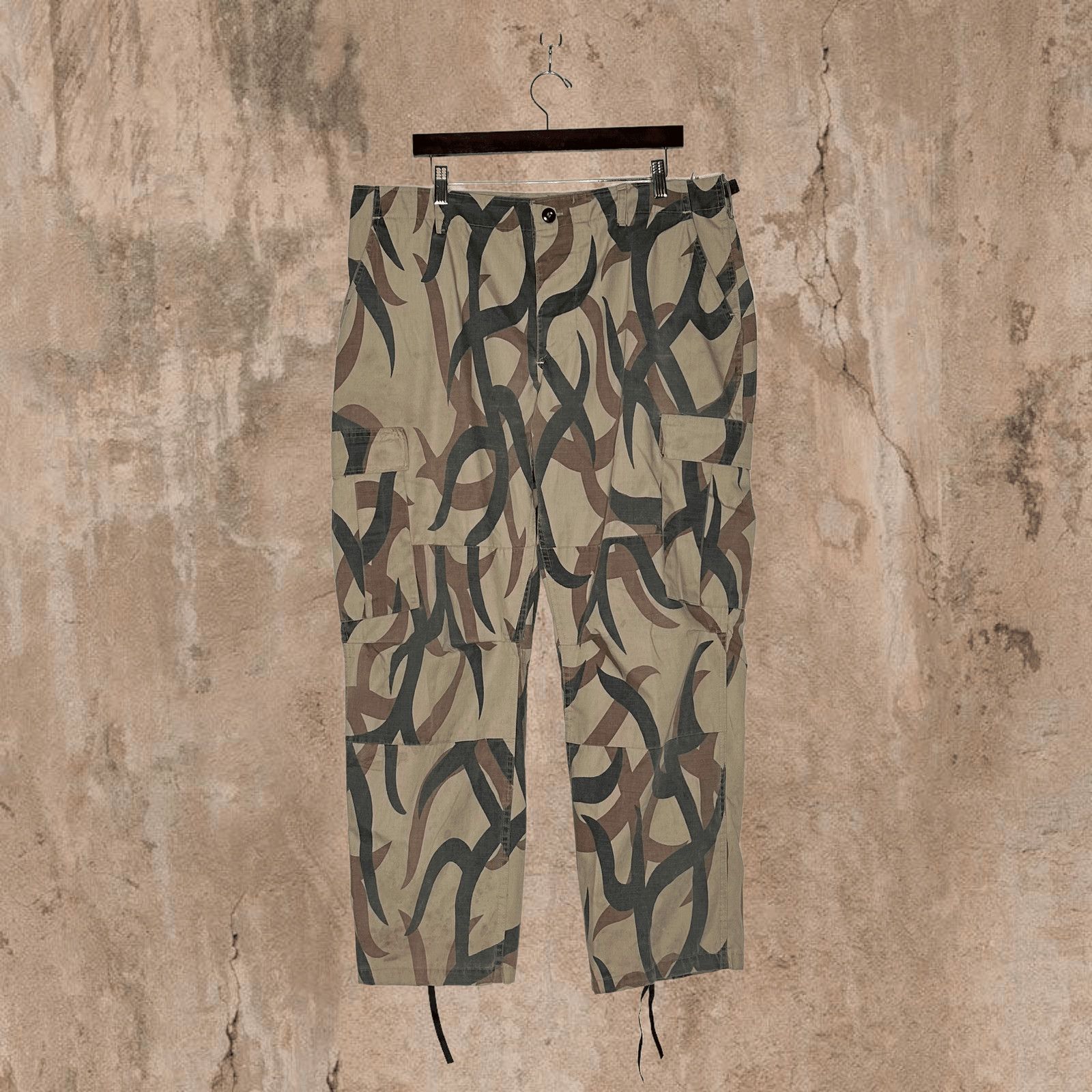 image of Vintage Asat Camo Tactical Pants Baggy Fit Made In Usa 90's in Tan, Men's (Size 40)