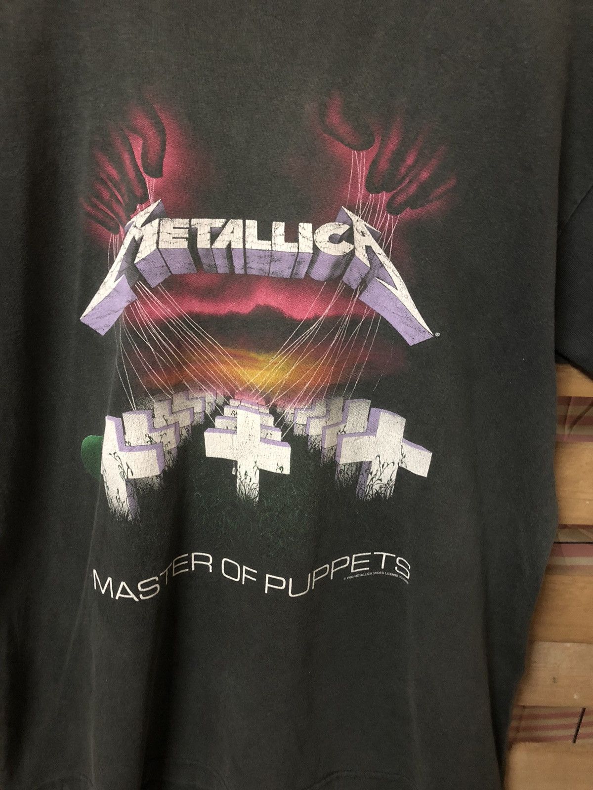 Giant × Metallica Vintage 1994 Metallica Master Of Puppets Promo Album Tshirt Size US XL / EU 56 / 4 - 5 Thumbnail