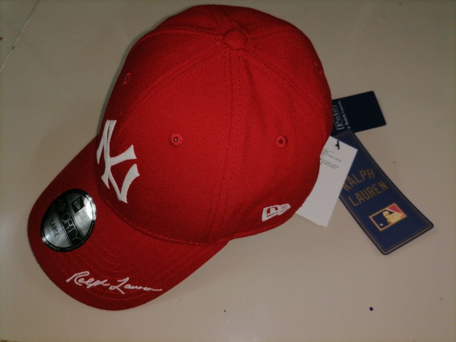 Polo by Ralph Lauren NEW ERA Yankees Cap Hat Men L Red 49FORTY