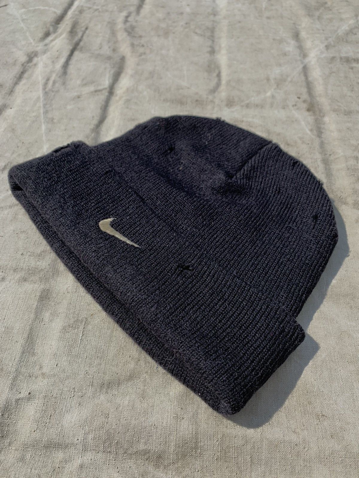Nike × Nike ACG × Vintage Vintage Nike Logo Swoosh Lambwool Beanie Hat Size ONE SIZE - 4 Thumbnail