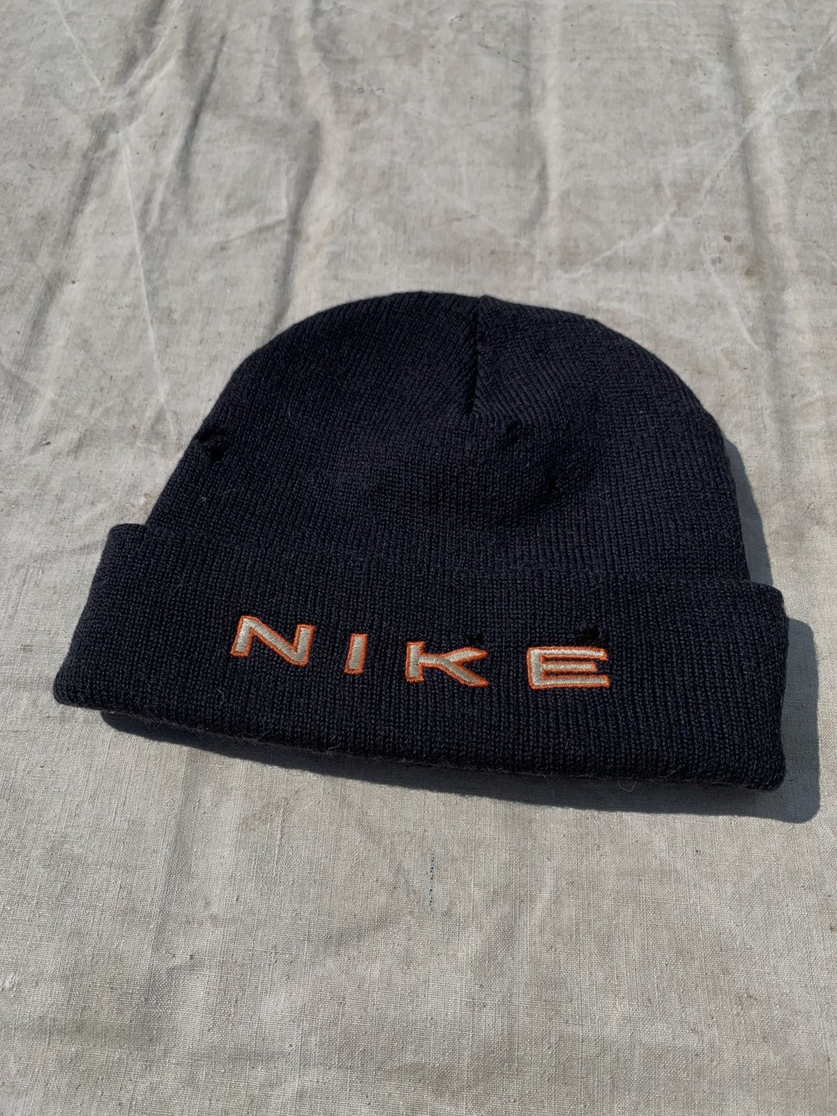 Nike × Nike ACG × Vintage Vintage Nike Logo Swoosh Lambwool Beanie Hat Size ONE SIZE - 1 Thumbnail