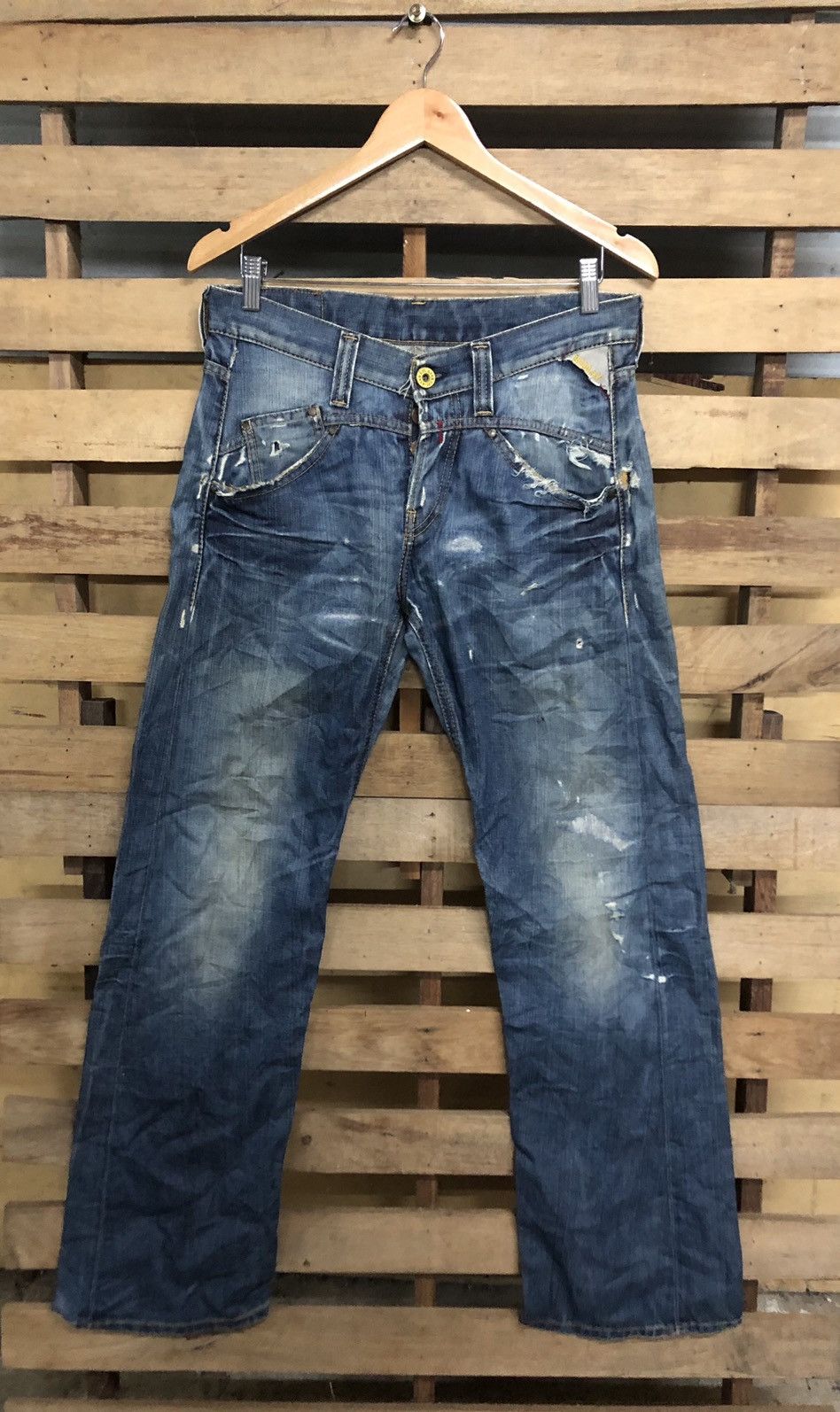 Replay Replay Distressed Butterfly Button Denim Jeans Made Romania Size US 30 / EU 46 - 1 Thumbnail