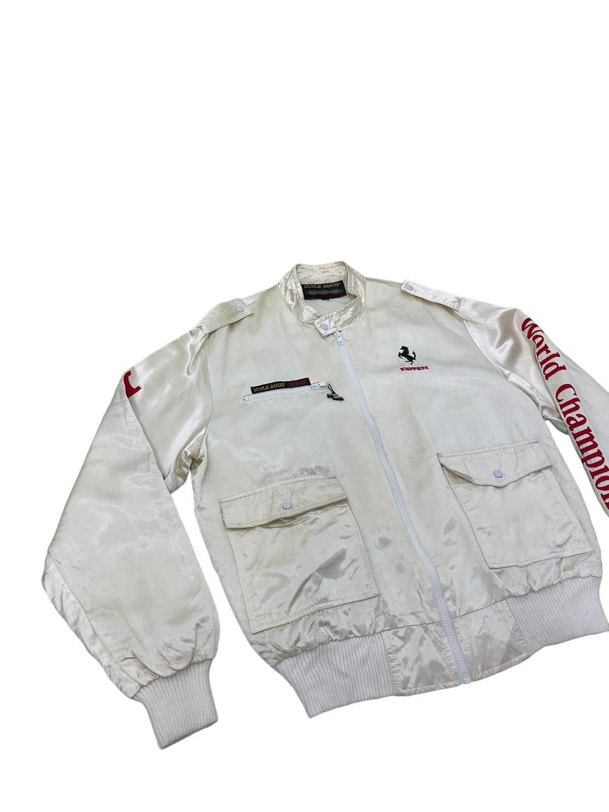 Sports Specialties 90s Ferrari World Champion Bomber Satin Embroydery 4🟩0 Size US L / EU 52-54 / 3 - 9 Thumbnail