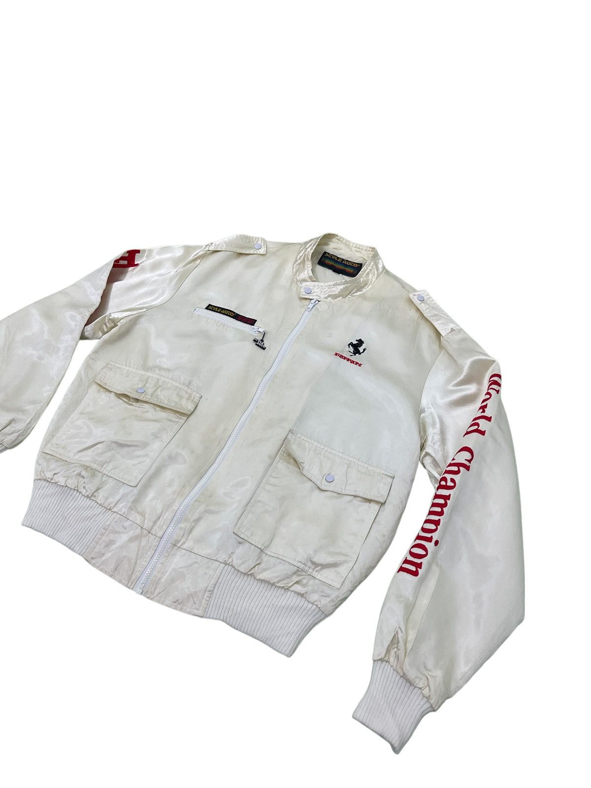 Sports Specialties 90s Ferrari World Champion Bomber Satin Embroydery 4🟩0 Size US L / EU 52-54 / 3 - 10 Thumbnail