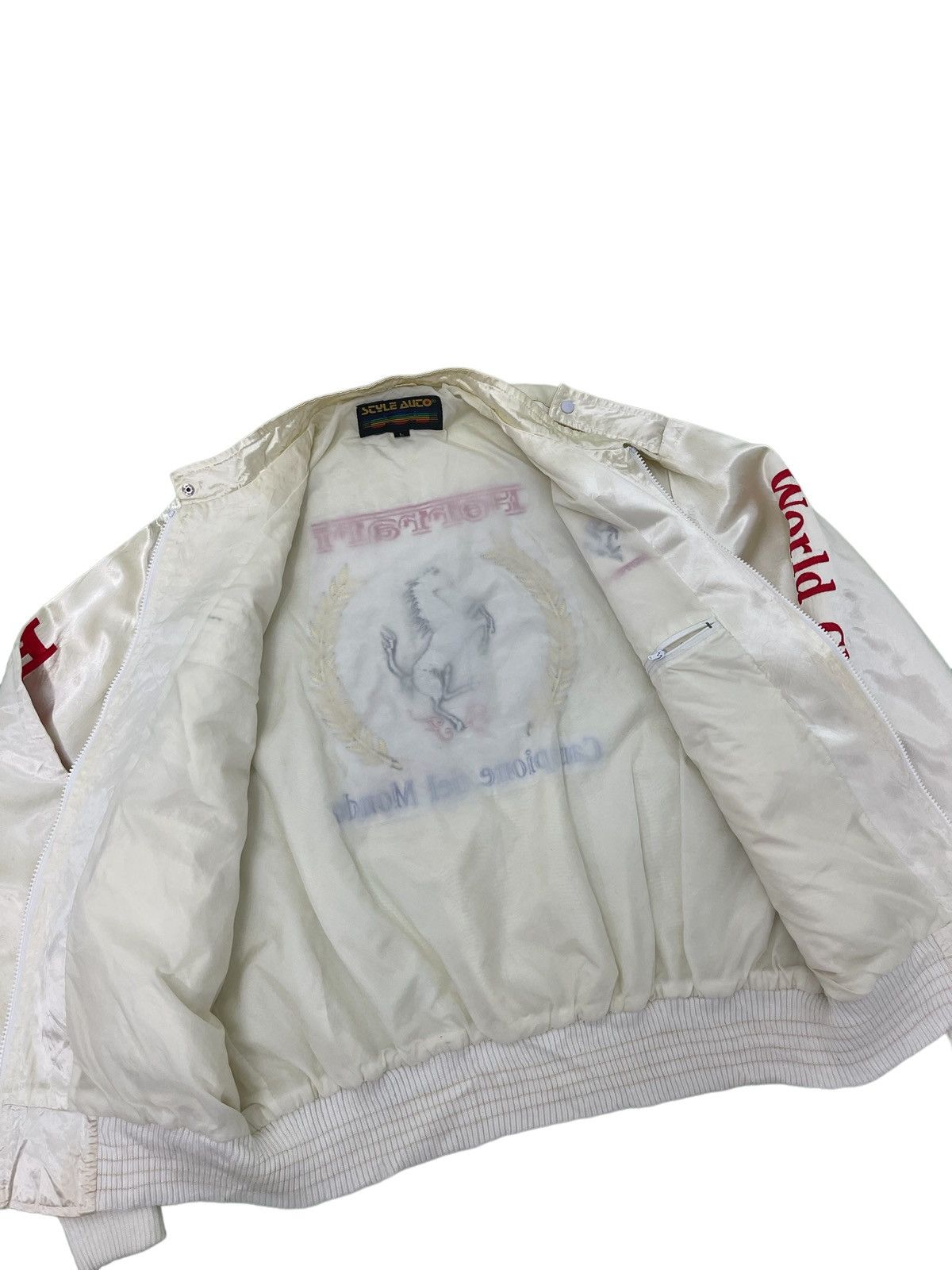Sports Specialties 90s Ferrari World Champion Bomber Satin Embroydery 4🟩0 Size US L / EU 52-54 / 3 - 17 Thumbnail