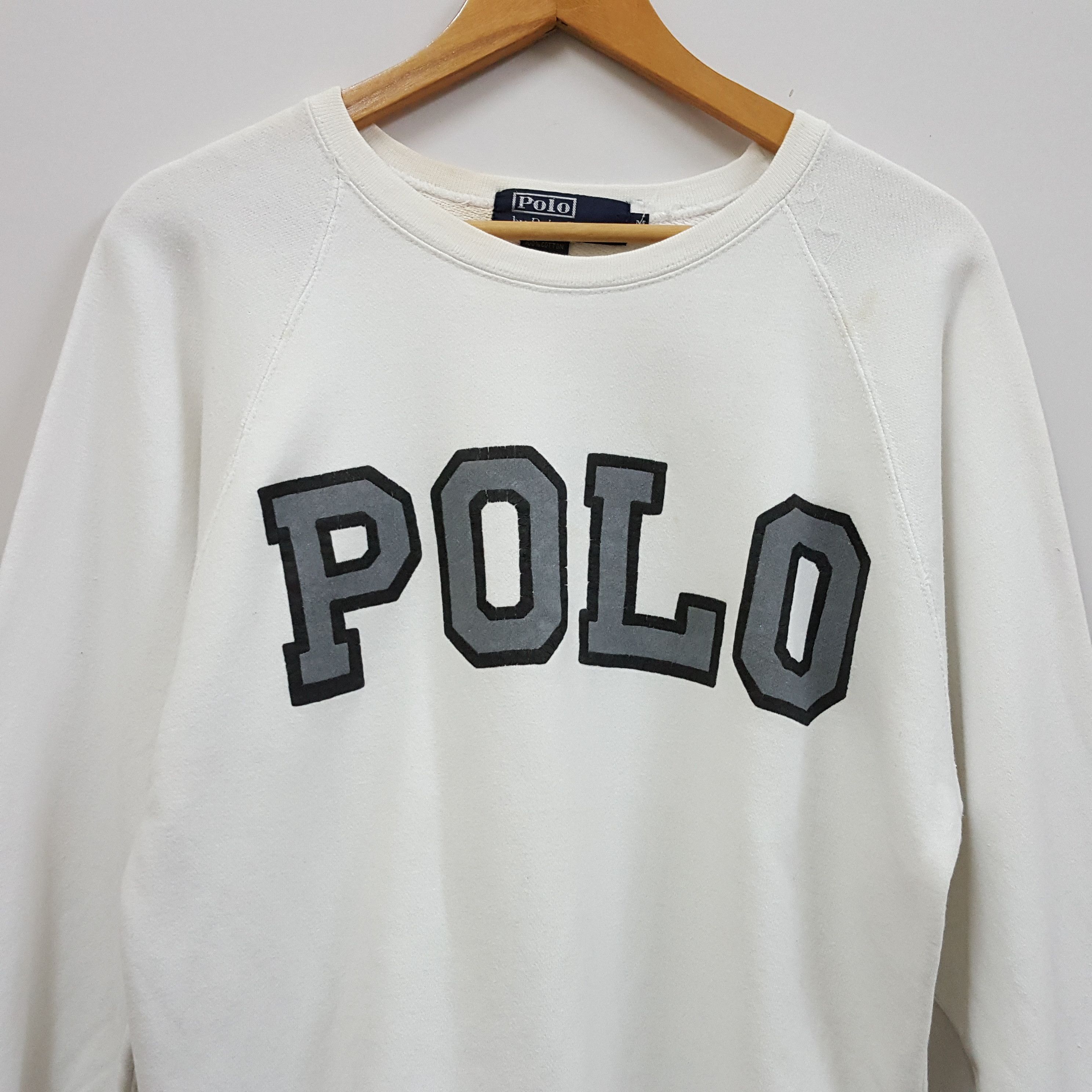 U.S. Polo Assn. Vintage POLO white sweatshirt Size US M / EU 48-50 / 2 - 2 Thumbnail