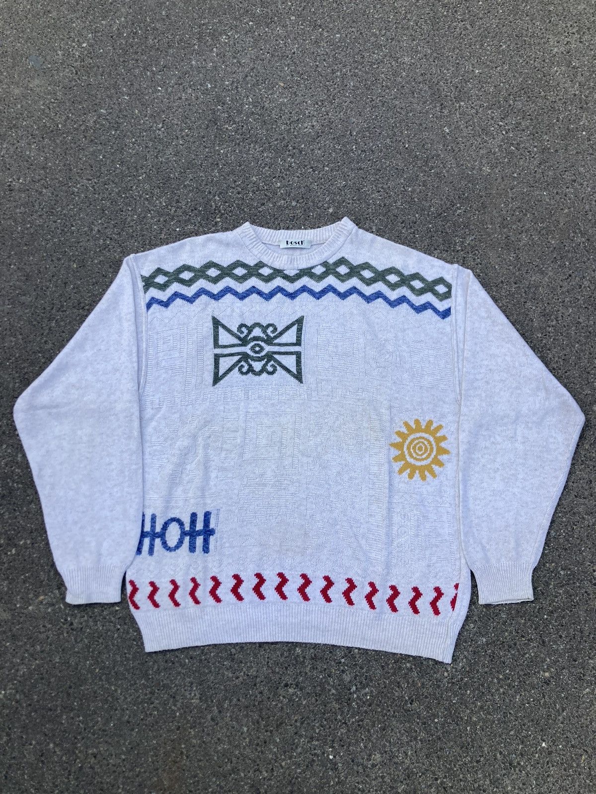 Vintage Vintage Knitted Egypt Hieroglyphs Sweater Made in Italy Size US M / EU 48-50 / 2 - 1 Thumbnail