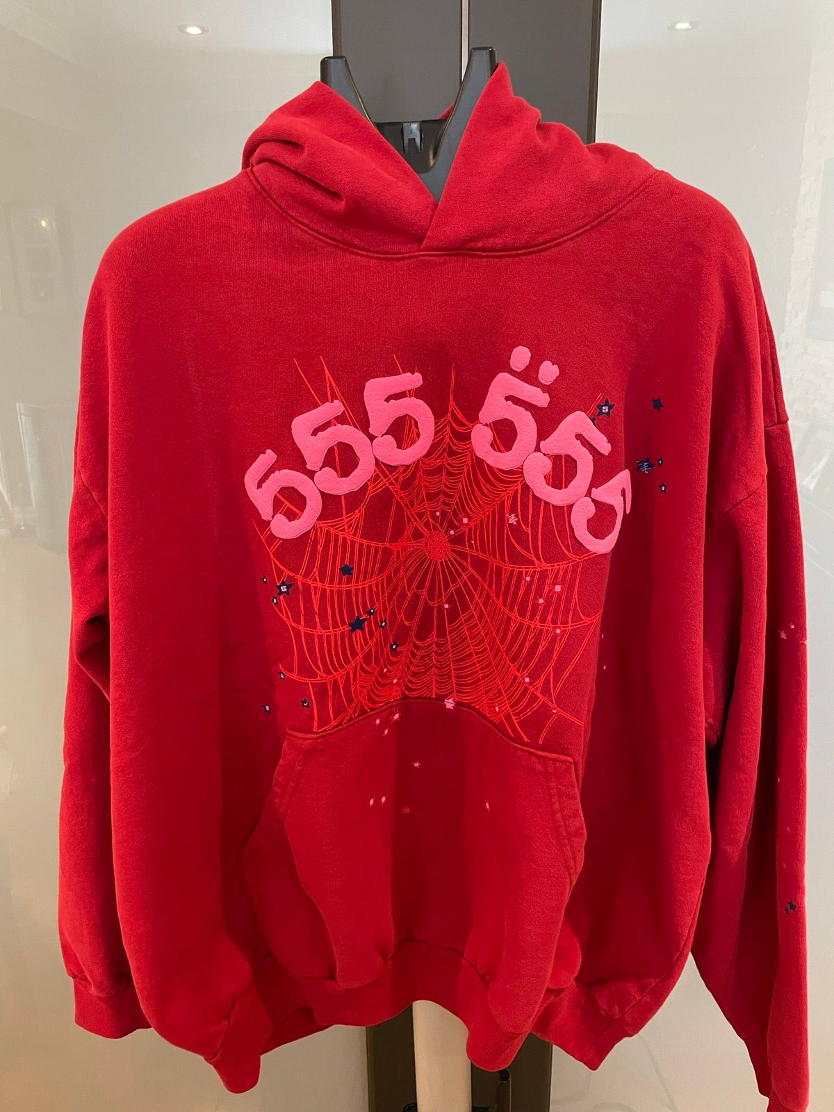 Pre-owned Spider Worldwide Sp5der Worldwide X Young Thug Red Angelnumber 555 Hoodie