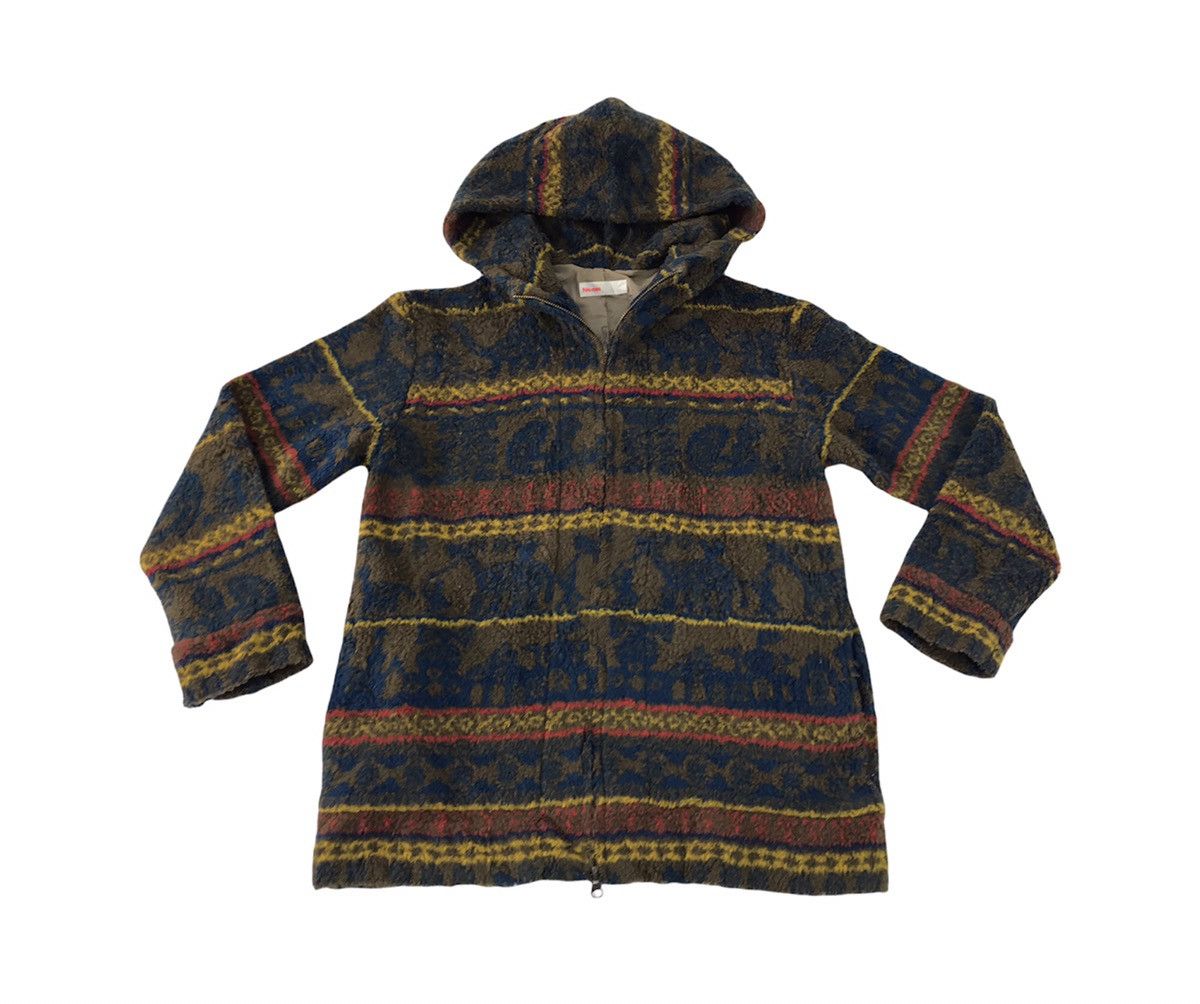 Issey Miyake × Japanese Brand Nē-net Issey Miyake Fluffy Fleece Abstract Safari Zip Up Size S / US 4 / IT 40 - 1 Thumbnail