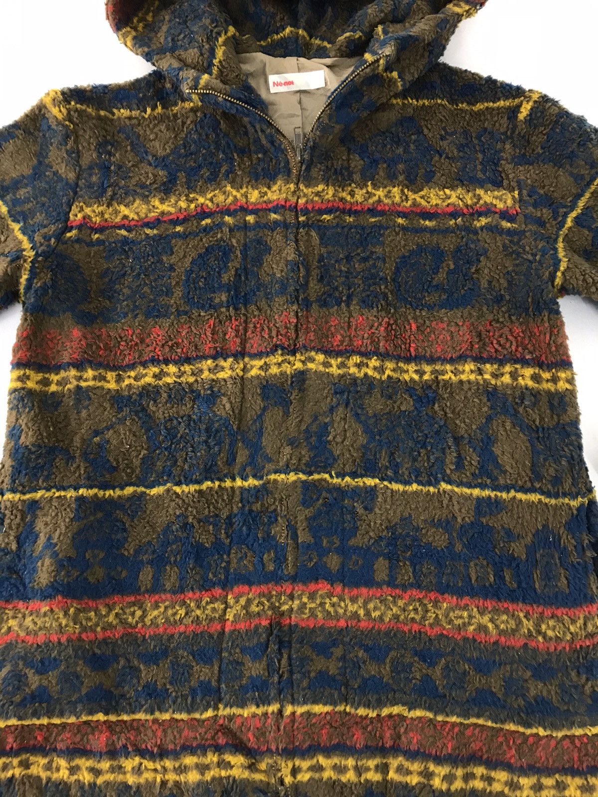 Issey Miyake × Japanese Brand Nē-net Issey Miyake Fluffy Fleece Abstract Safari Zip Up Size S / US 4 / IT 40 - 2 Thumbnail