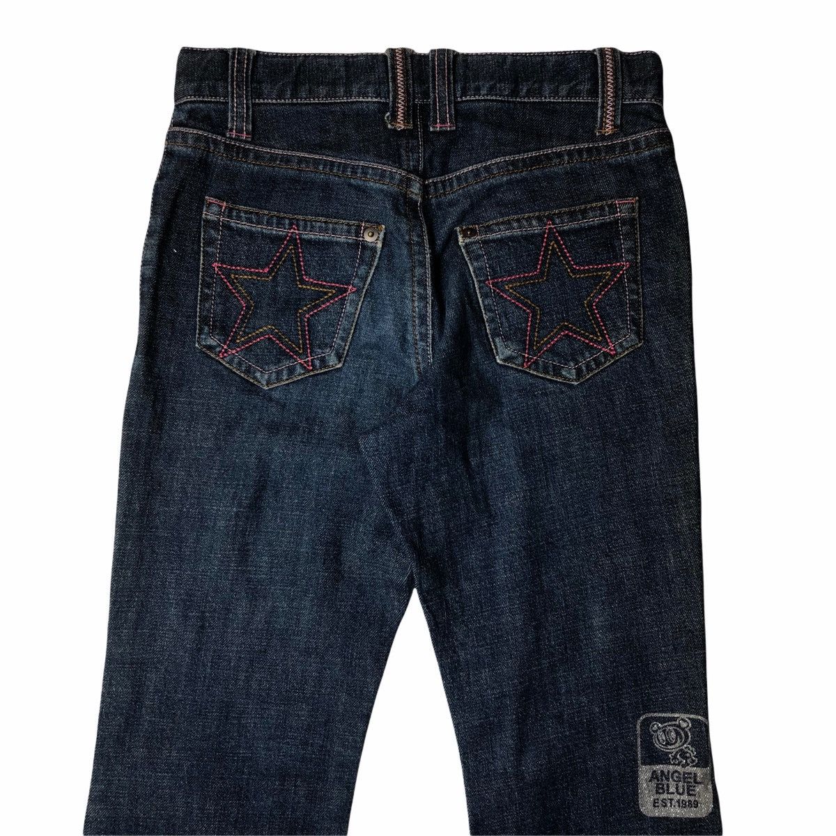 Japanese Brand 90s Angel Blue Star Pocket Glitter Denim Pants Size US 28 / EU 44 - 3 Thumbnail