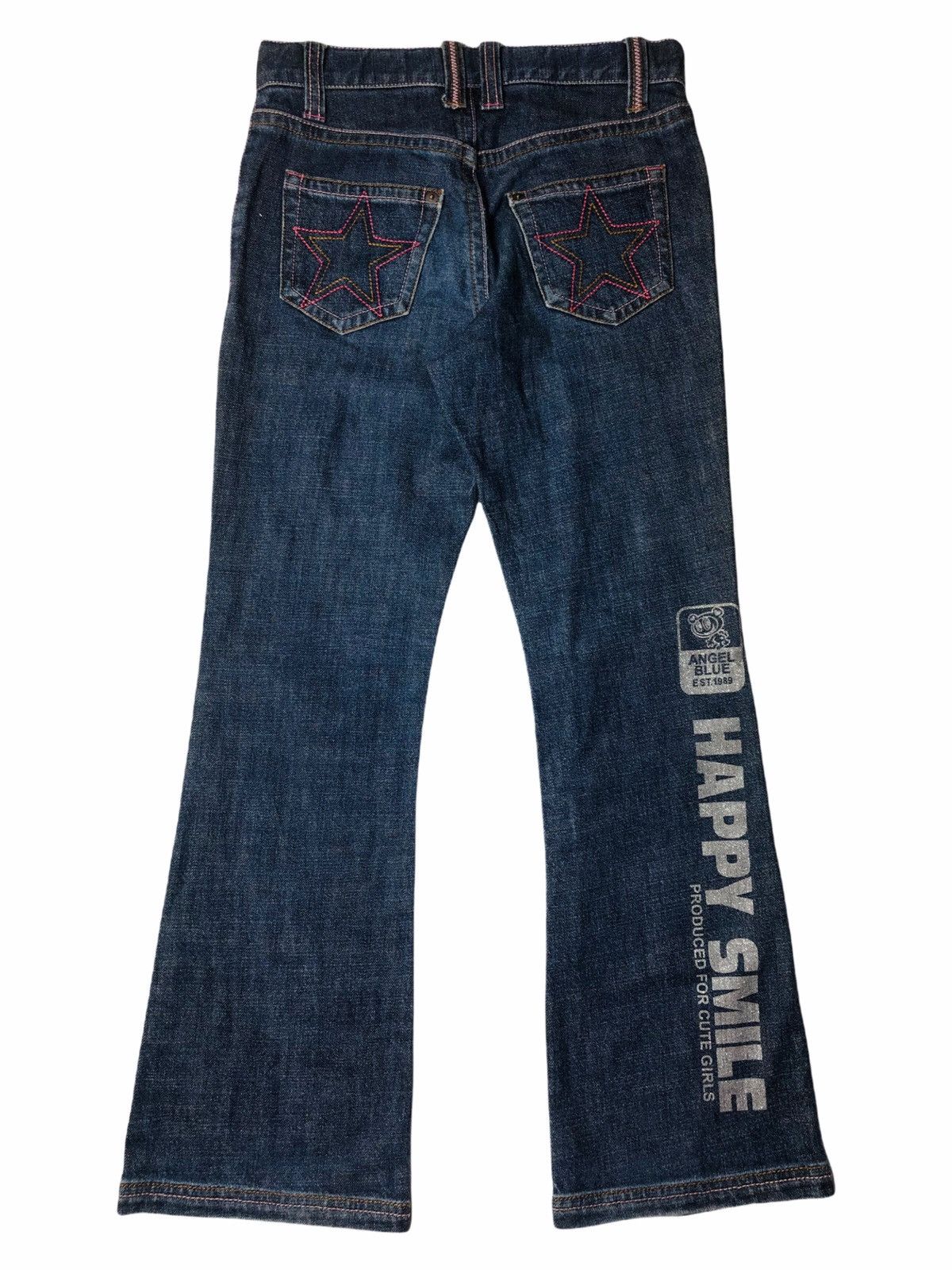 Japanese Brand 90s Angel Blue Star Pocket Glitter Denim Pants Size US 28 / EU 44 - 1 Thumbnail