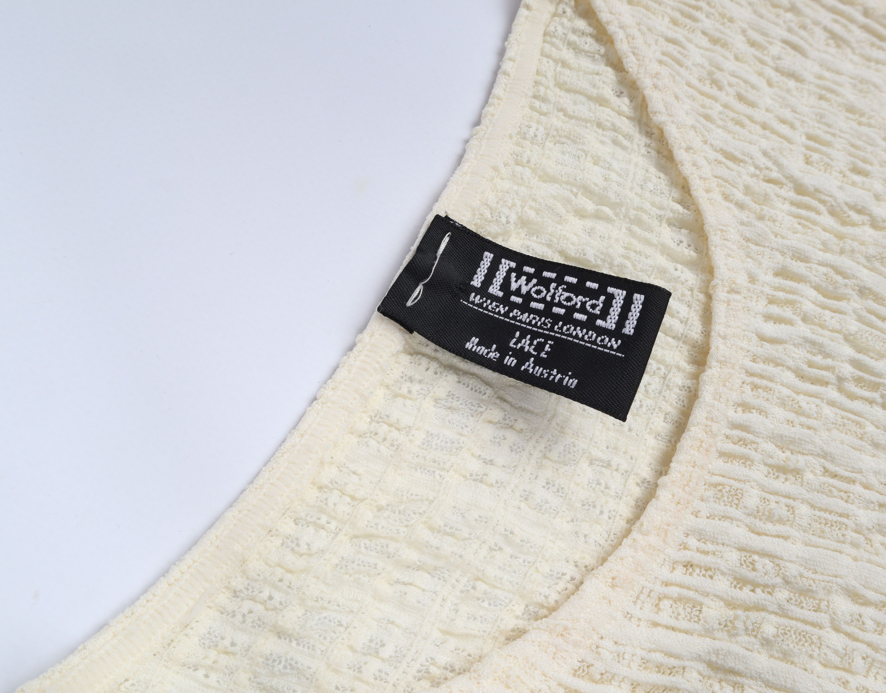 Wolford Wolford Mesh Lace Cream Top Size S / US 4 / IT 40 - 6 Thumbnail