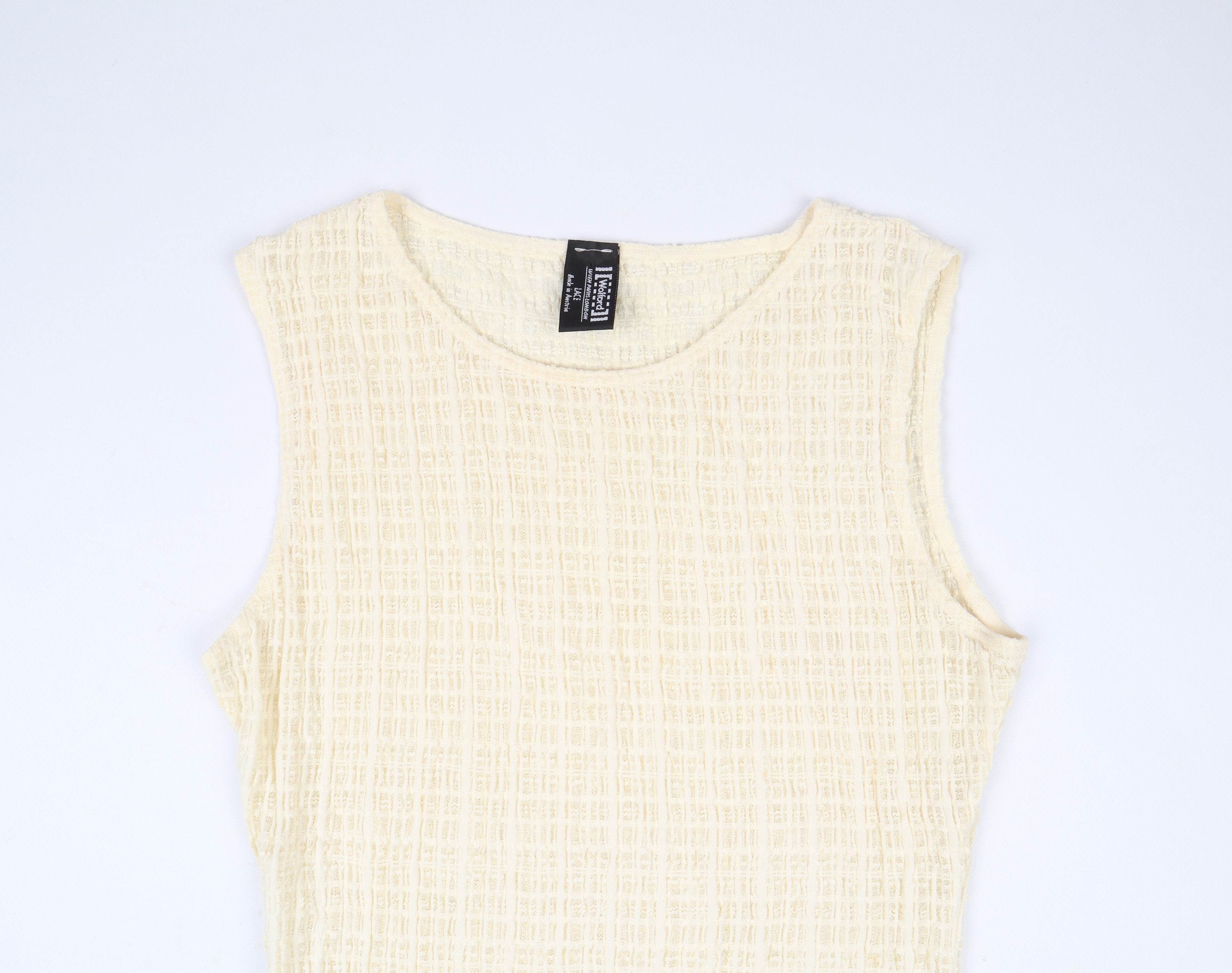 Wolford Wolford Mesh Lace Cream Top Size S / US 4 / IT 40 - 4 Thumbnail