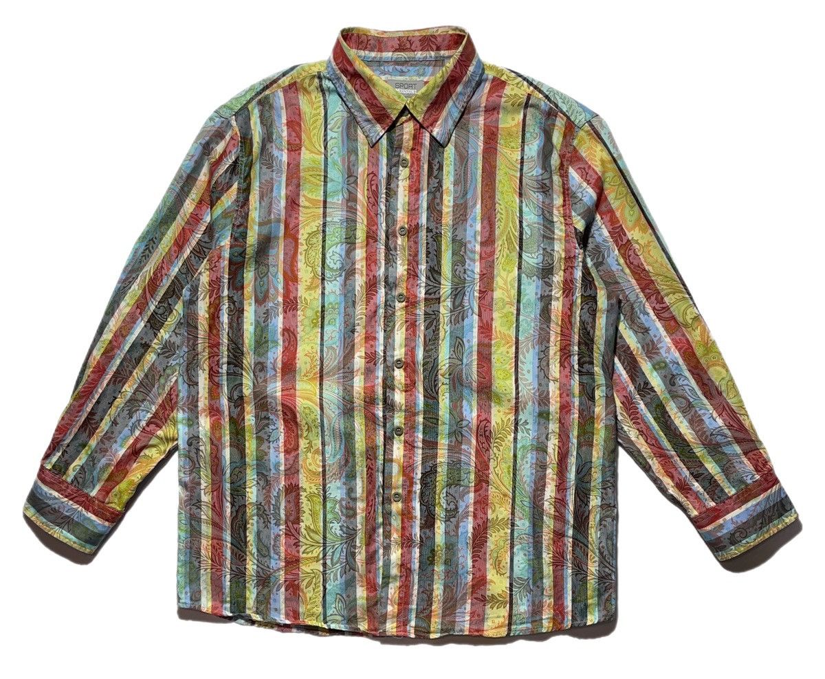 Missoni Missoni Sport Stripped Flowers Shirt Size US XXL / EU 58 / 5 - 1 Thumbnail
