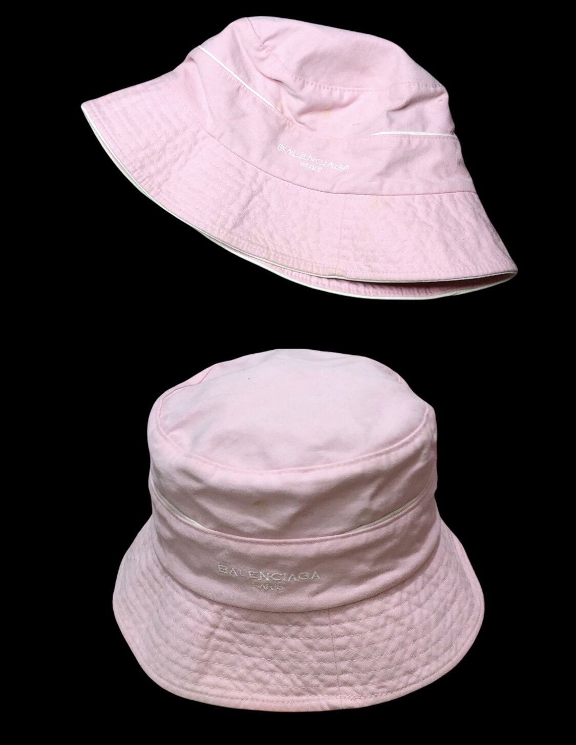 image of Vintage 90's Balenciaga Paris Bucket Hat Script Logo in Pink, Men's
