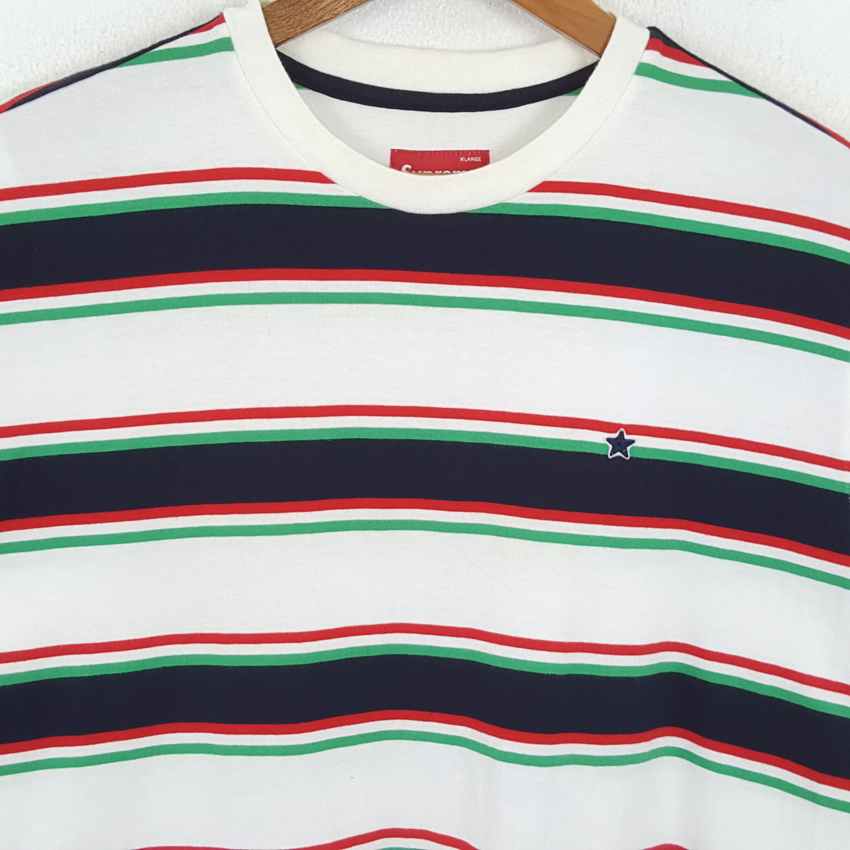 Supreme × Vintage Vintage SUPREME Streetwear Stripes Design T-Shirts Size US L / EU 52-54 / 3 - 2 Thumbnail
