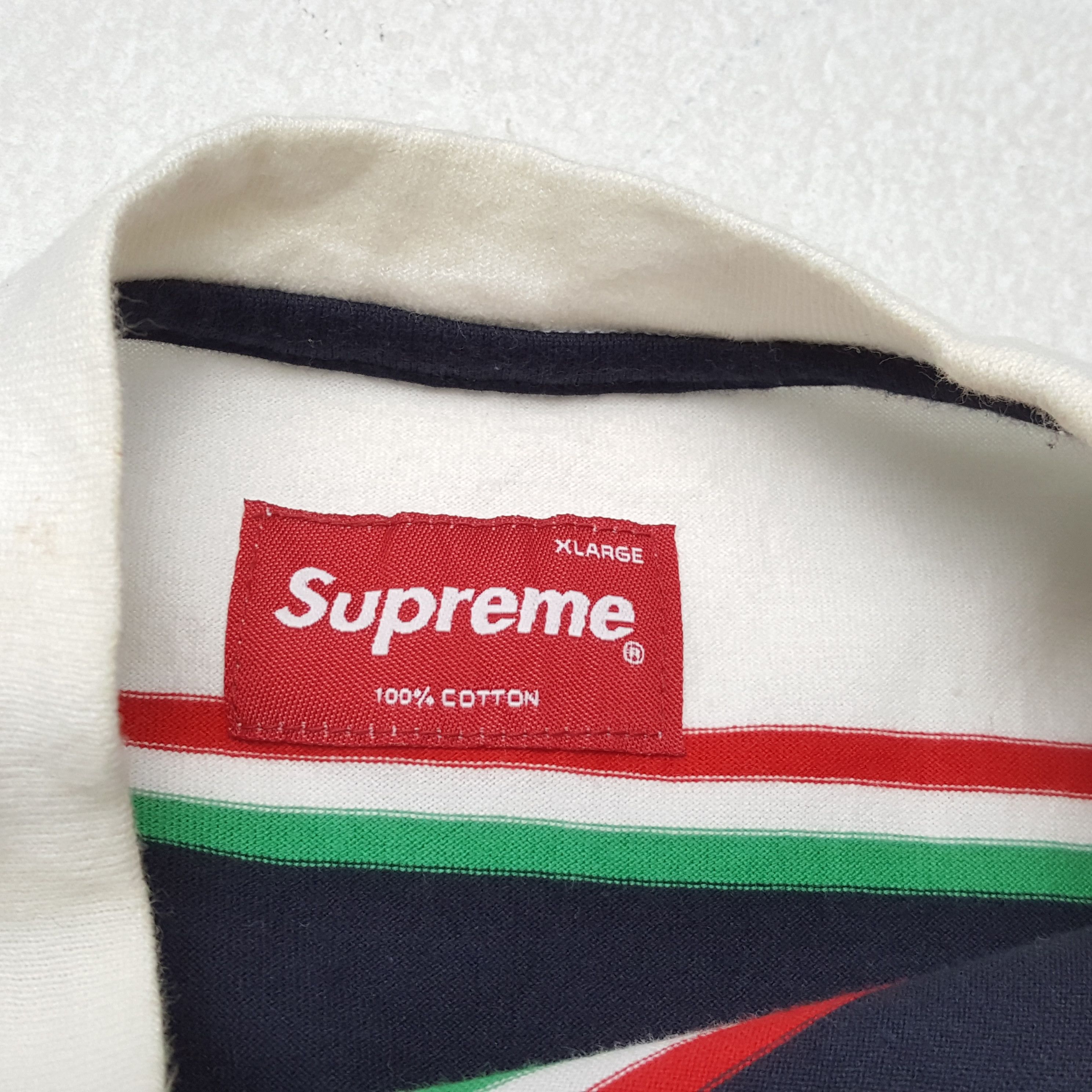 Supreme × Vintage Vintage SUPREME Streetwear Stripes Design T-Shirts Size US L / EU 52-54 / 3 - 6 Thumbnail