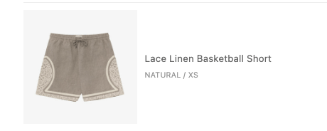 Aime Leon Dore Lace Linen Basketball Short Size US 29 - 8 Thumbnail