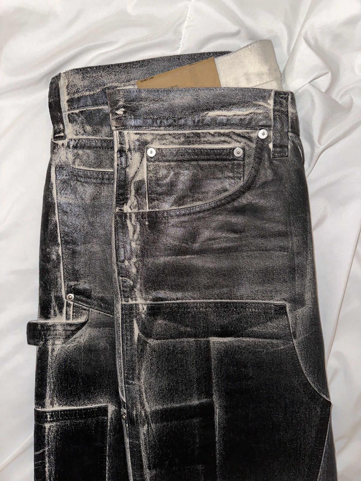 Image of Helmut Lang Masc Lo Utility Jeans in Black Foil, Men's (Size 34)