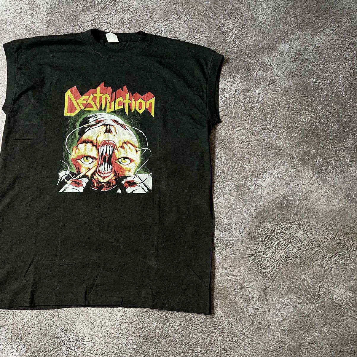 Band Tees Vintage 90s DESTRUCTOR Face Blood DEAD Creepy Horror Tee Size US L / EU 52-54 / 3 - 3 Thumbnail