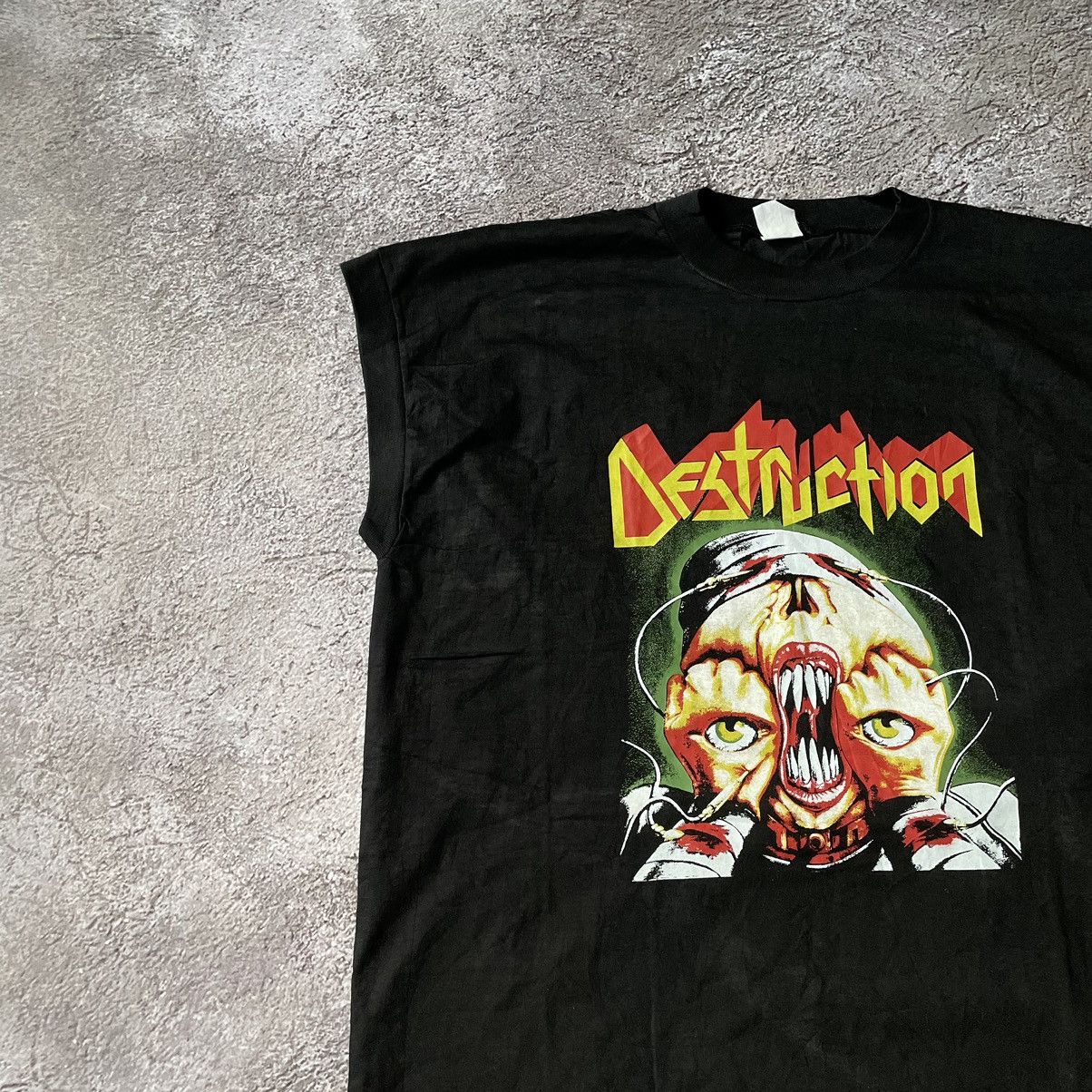 Band Tees Vintage 90s DESTRUCTOR Face Blood DEAD Creepy Horror Tee Size US L / EU 52-54 / 3 - 4 Thumbnail