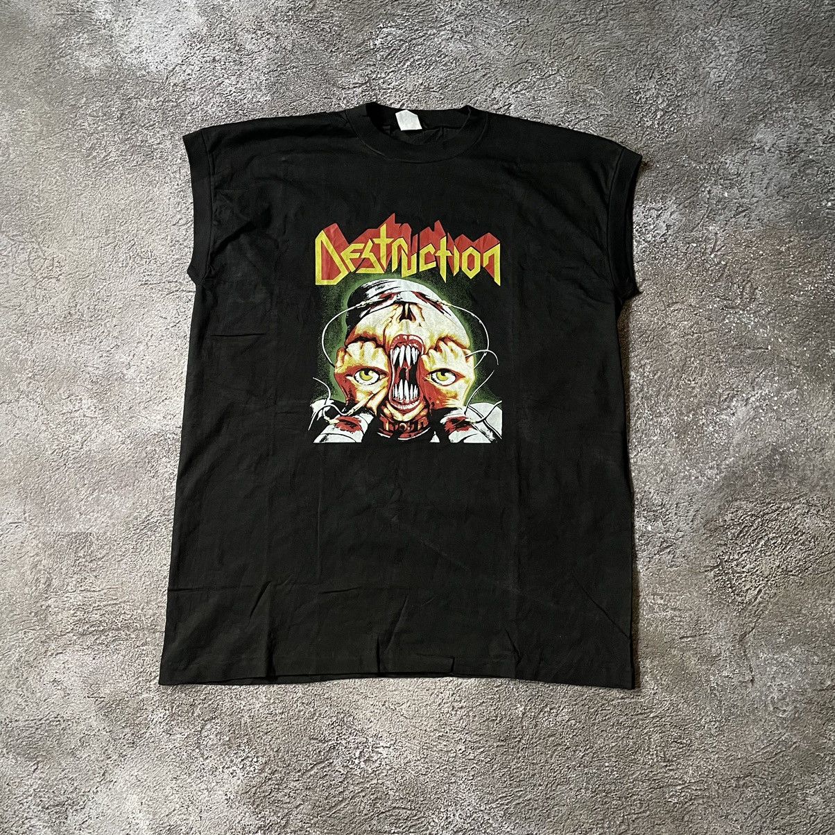 Band Tees Vintage 90s DESTRUCTOR Face Blood DEAD Creepy Horror Tee Size US L / EU 52-54 / 3 - 2 Thumbnail