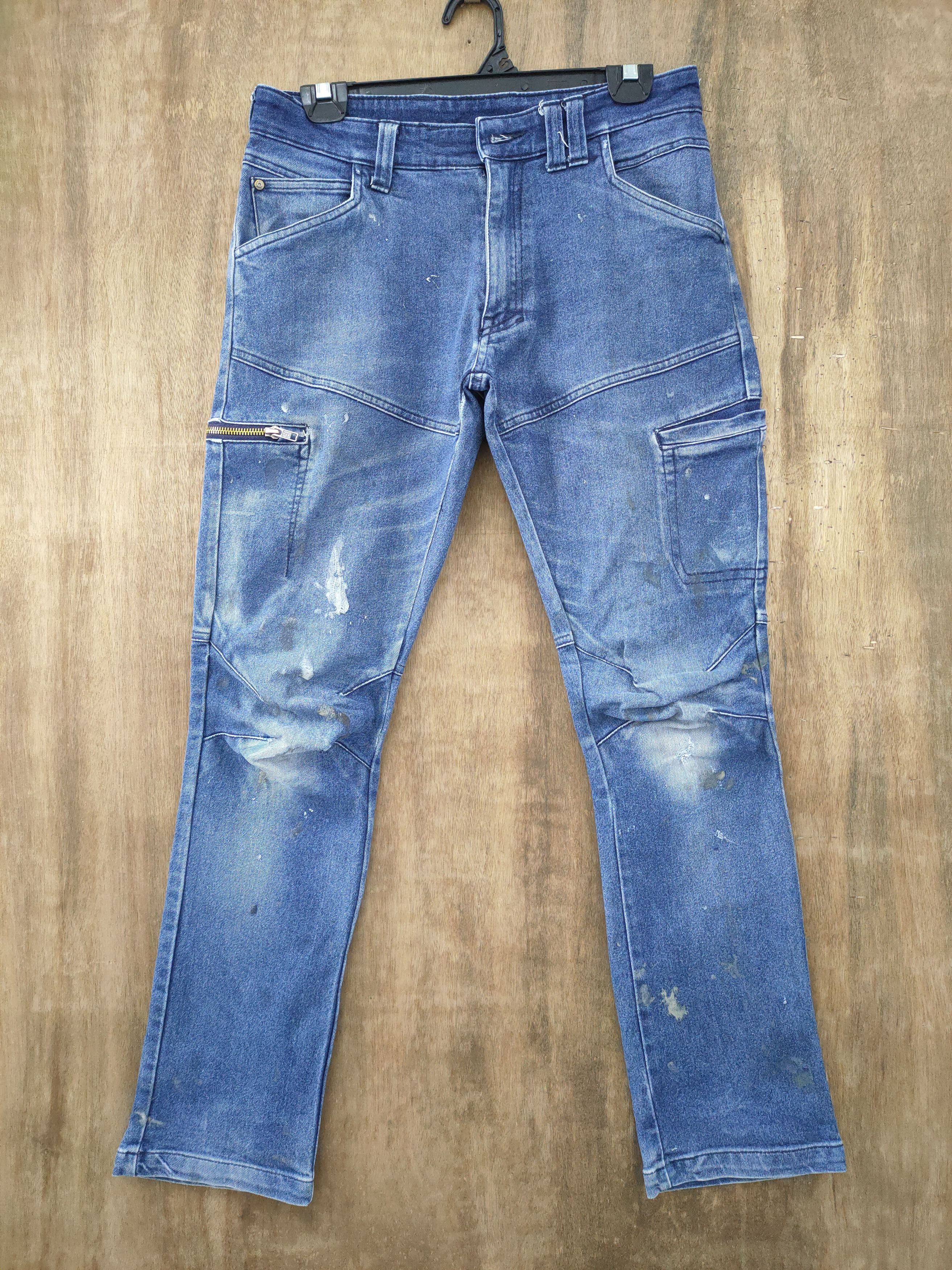 Japanese Brand JAPANESE BRAND FADED/DISTRESSED DENIM JEANS CARGO PANTS Size US 29 - 1 Thumbnail