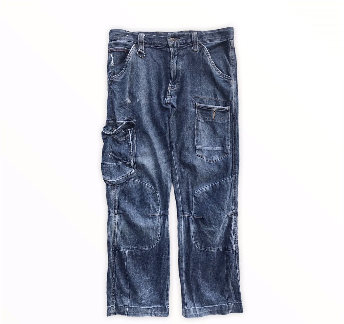 Japanese Brand Japanese Brand Biker Denim Tactical Utility Cargo Pants Size US 31 - 1 Thumbnail