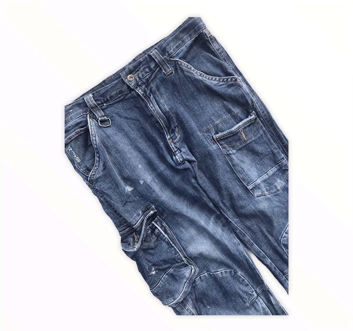 Japanese Brand Japanese Brand Biker Denim Tactical Utility Cargo Pants Size US 31 - 9 Thumbnail