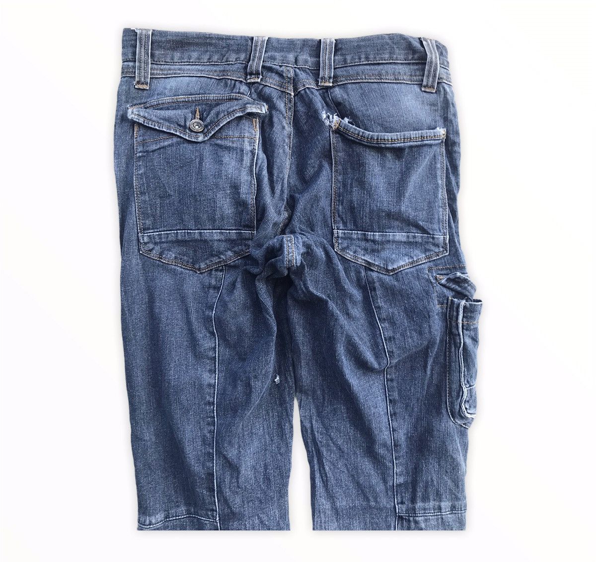Japanese Brand Japanese Brand Biker Denim Tactical Utility Cargo Pants Size US 31 - 11 Thumbnail