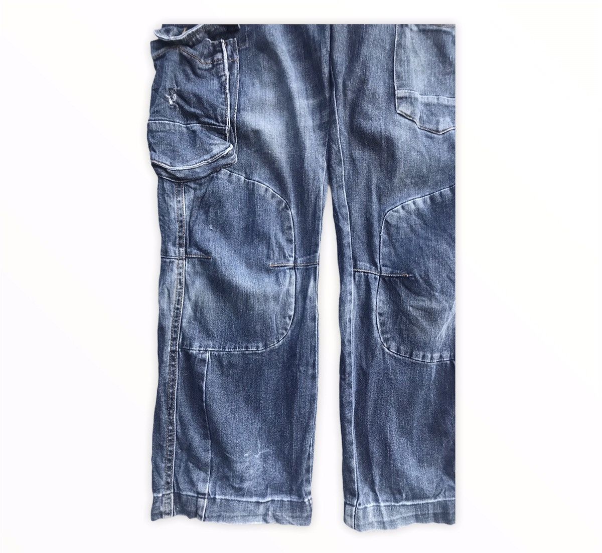 Japanese Brand Japanese Brand Biker Denim Tactical Utility Cargo Pants Size US 31 - 6 Thumbnail