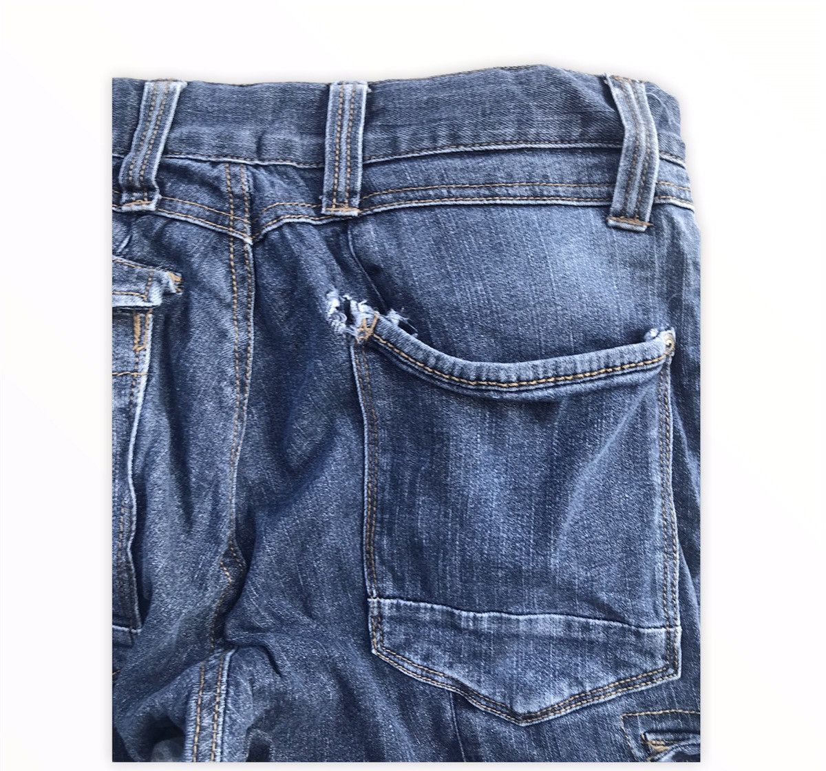 Japanese Brand Japanese Brand Biker Denim Tactical Utility Cargo Pants Size US 31 - 17 Thumbnail