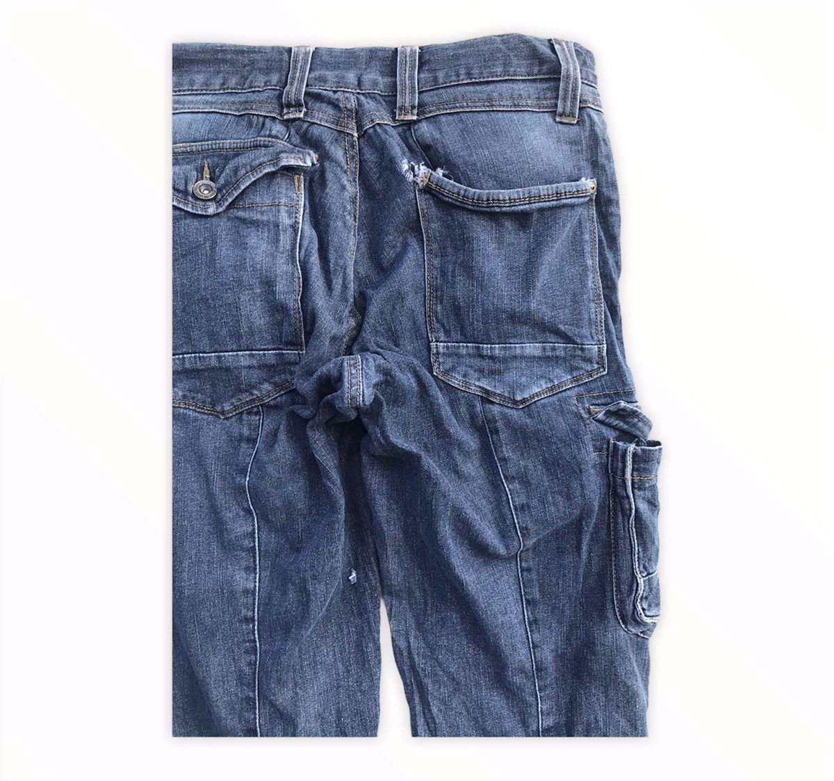 Japanese Brand Japanese Brand Biker Denim Tactical Utility Cargo Pants Size US 31 - 14 Thumbnail
