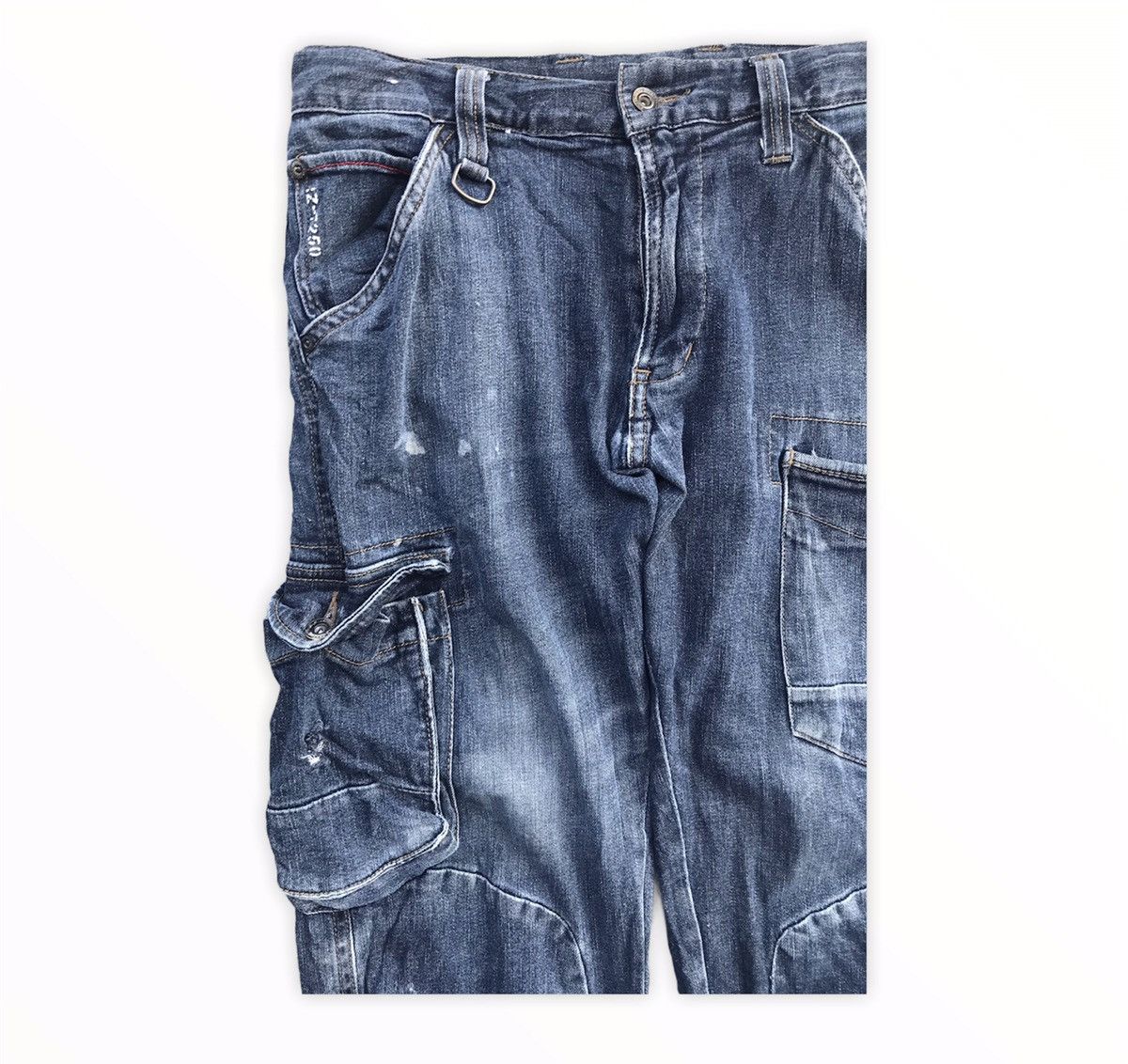 Japanese Brand Japanese Brand Biker Denim Tactical Utility Cargo Pants Size US 31 - 4 Thumbnail