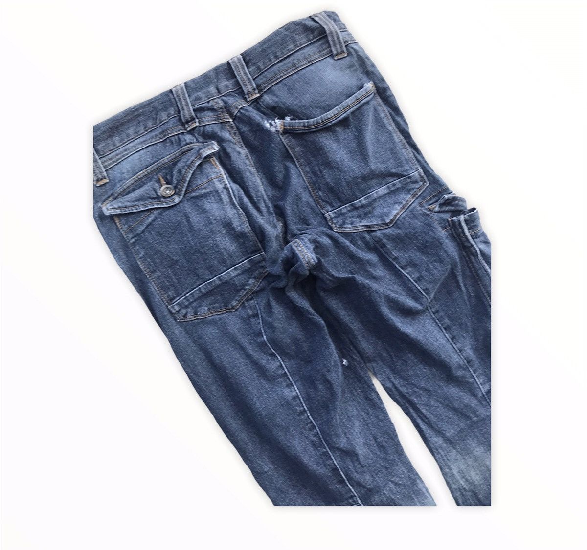 Japanese Brand Japanese Brand Biker Denim Tactical Utility Cargo Pants Size US 31 - 19 Thumbnail