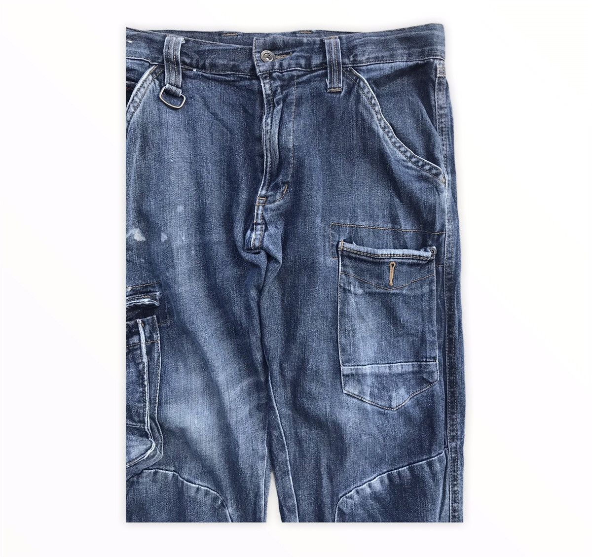 Japanese Brand Japanese Brand Biker Denim Tactical Utility Cargo Pants Size US 31 - 5 Thumbnail