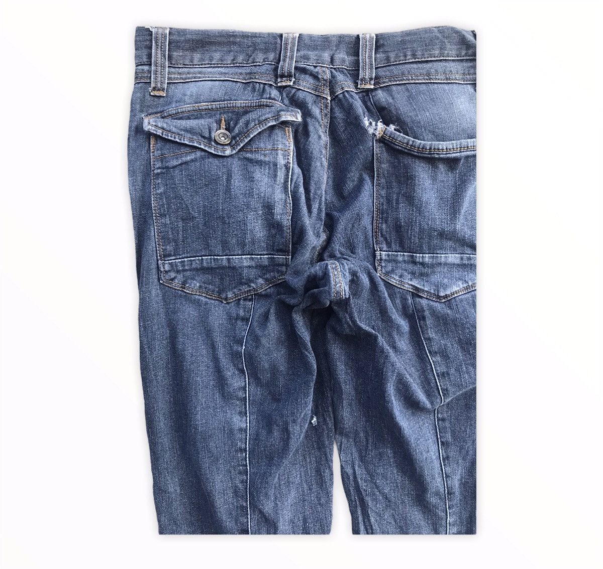 Japanese Brand Japanese Brand Biker Denim Tactical Utility Cargo Pants Size US 31 - 13 Thumbnail