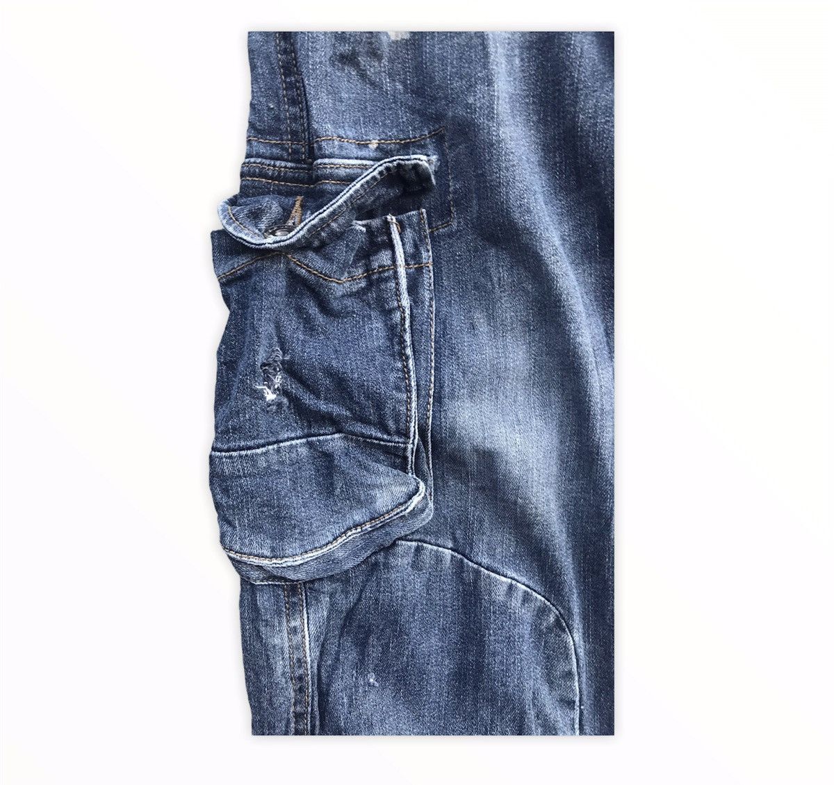 Japanese Brand Japanese Brand Biker Denim Tactical Utility Cargo Pants Size US 31 - 8 Thumbnail