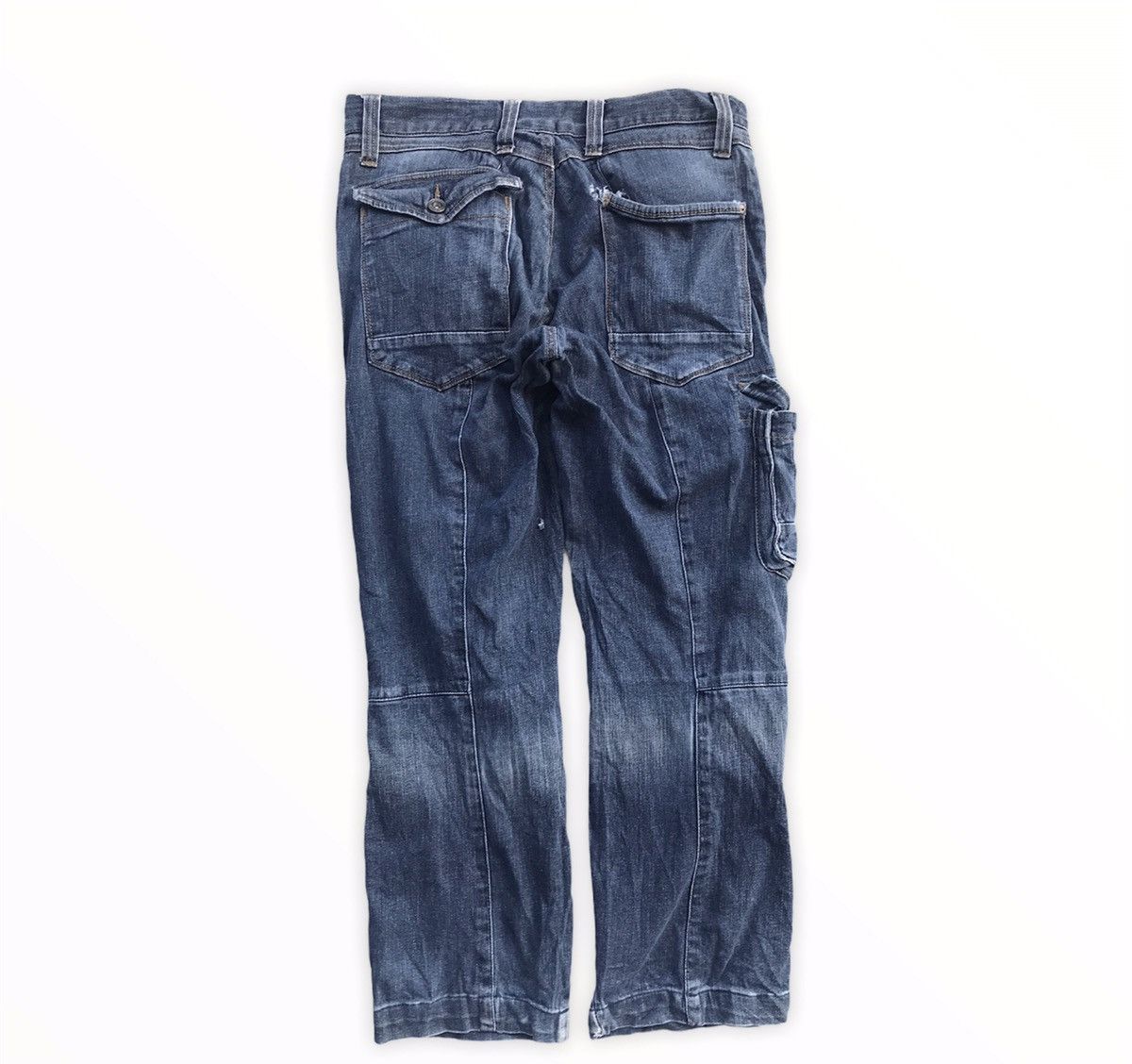 Japanese Brand Japanese Brand Biker Denim Tactical Utility Cargo Pants Size US 31 - 10 Thumbnail