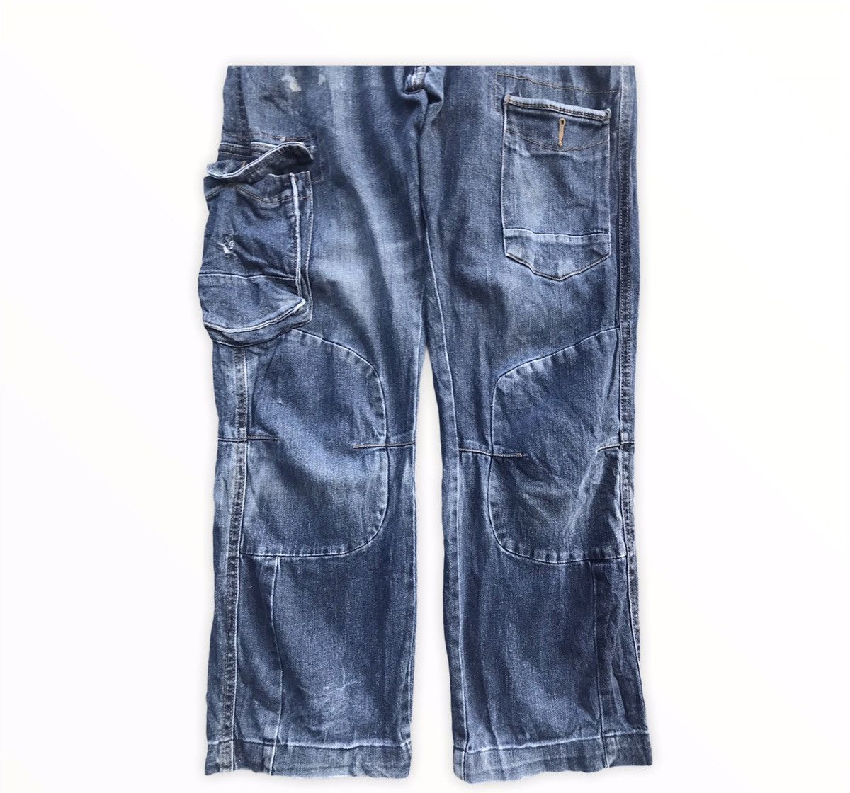 Japanese Brand Japanese Brand Biker Denim Tactical Utility Cargo Pants Size US 31 - 3 Thumbnail