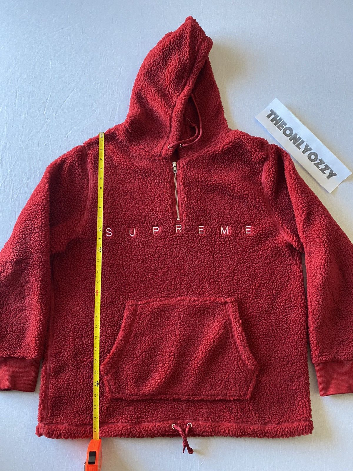 Supreme Supreme Hooded Half Zip Sweater Red Sherpa sz XL Size US XL / EU 56 / 4 - 3 Thumbnail