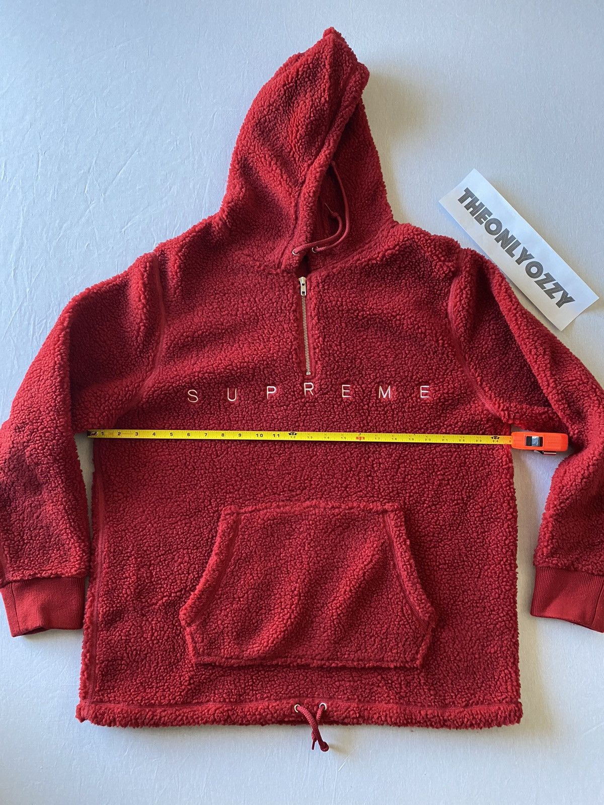 Supreme Supreme Hooded Half Zip Sweater Red Sherpa sz XL Size US XL / EU 56 / 4 - 2 Thumbnail