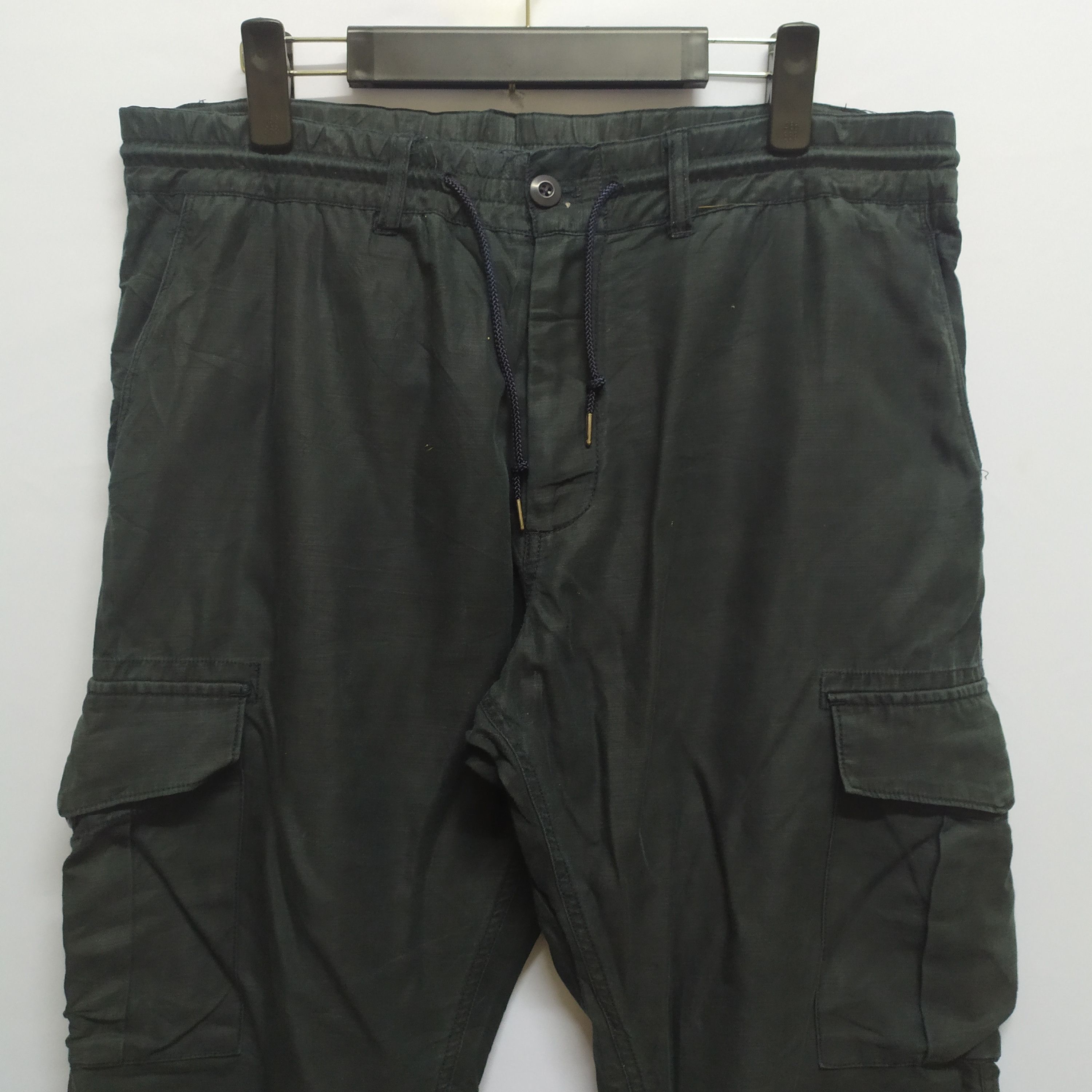 Japanese Brand PORT BRIDGE SPRING WAIST BLACK CARGO PANTS Size US 34 / EU 50 - 4 Thumbnail