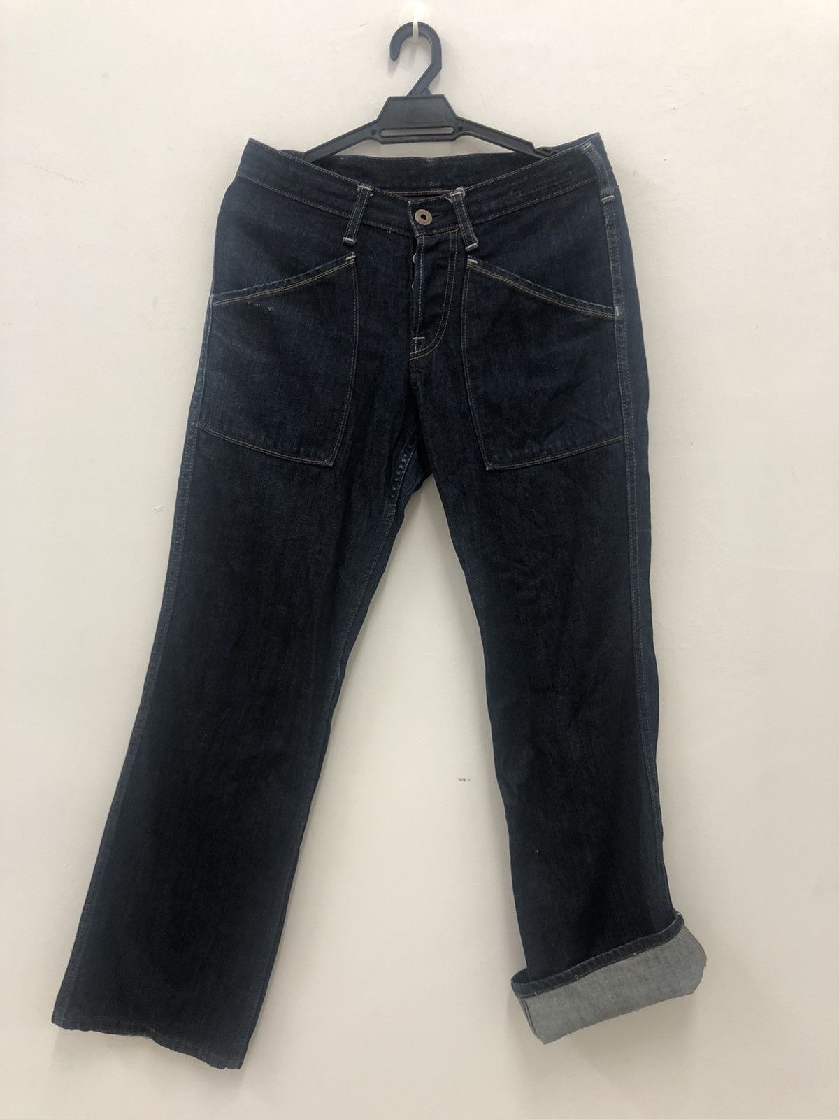 Rare SPELLBOUND Japan Pocket Tactical Flare Denim