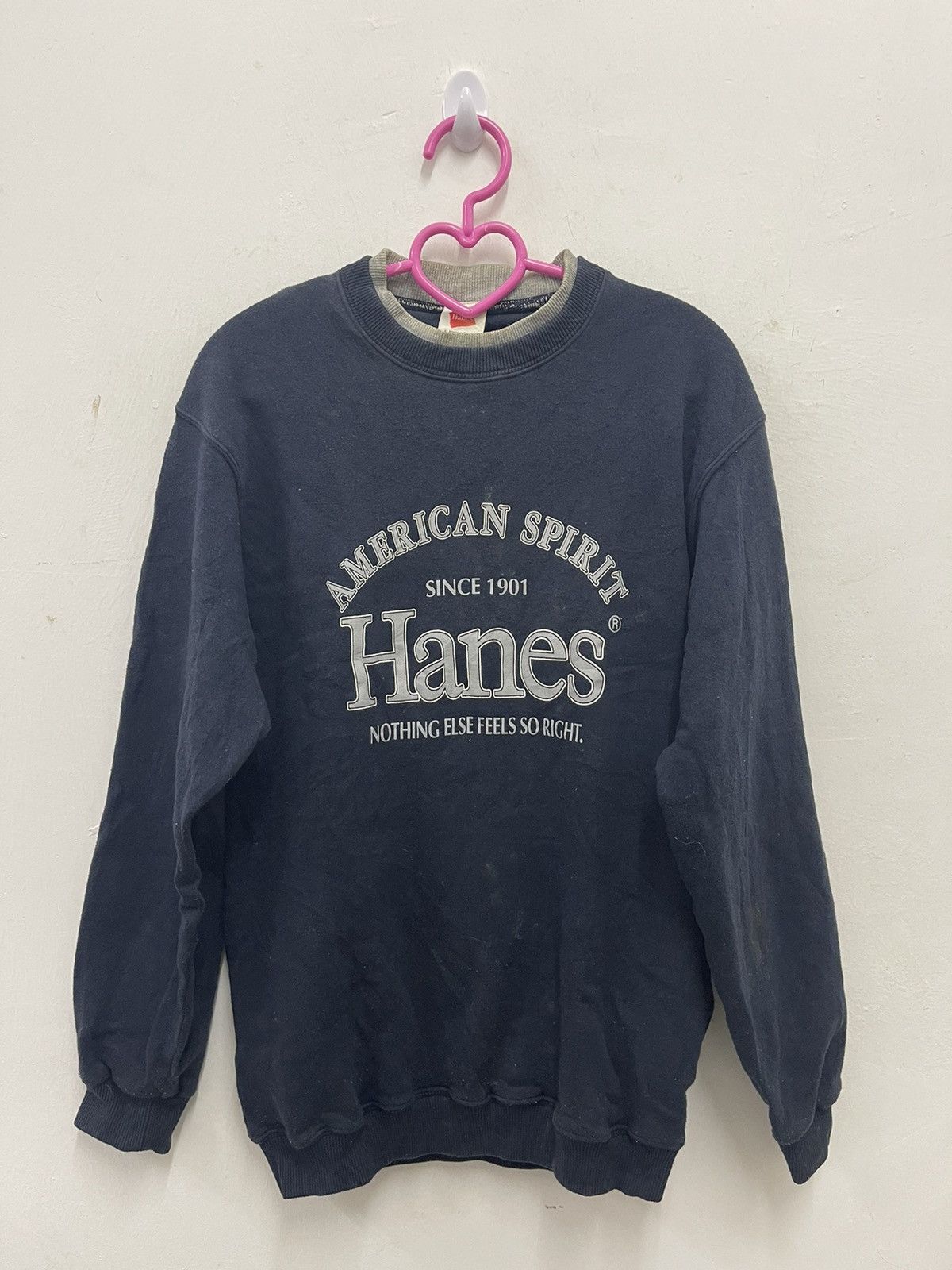 Hanes Rare Vintage HANES American Spirit Spell Out Sweatshirt Size US M / EU 48-50 / 2 - 1 Thumbnail